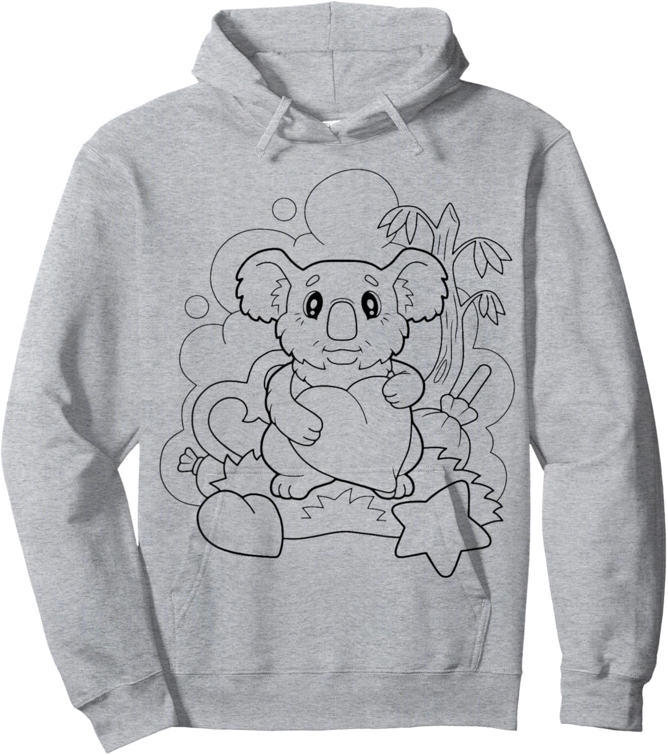 Cute koala bear to paint and color in for children Hoodie - Hoodie | Ash