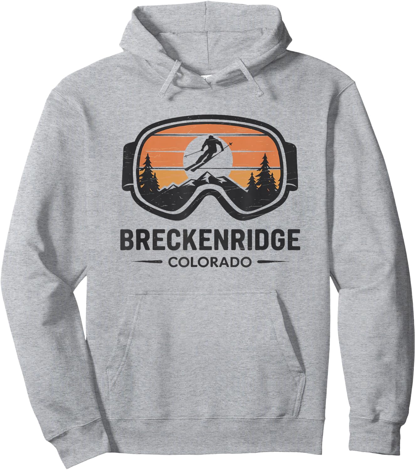 Breckenridge Colorado Ski Resort Retro Ski Hoodie - Hoodie | Ash