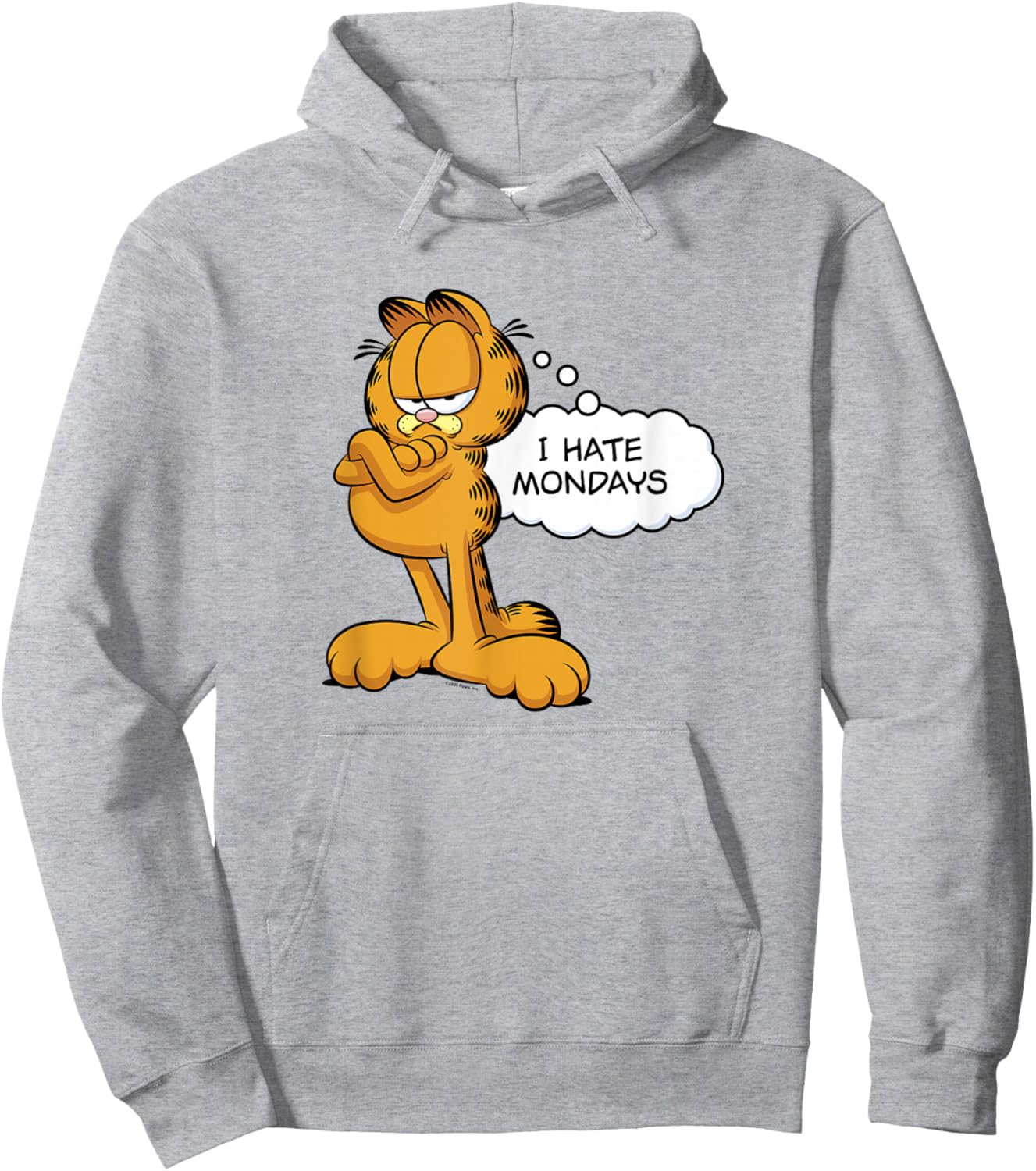 Garfield I Hate Mondays Thought Bubble Hoodie - Hoodie | Ash