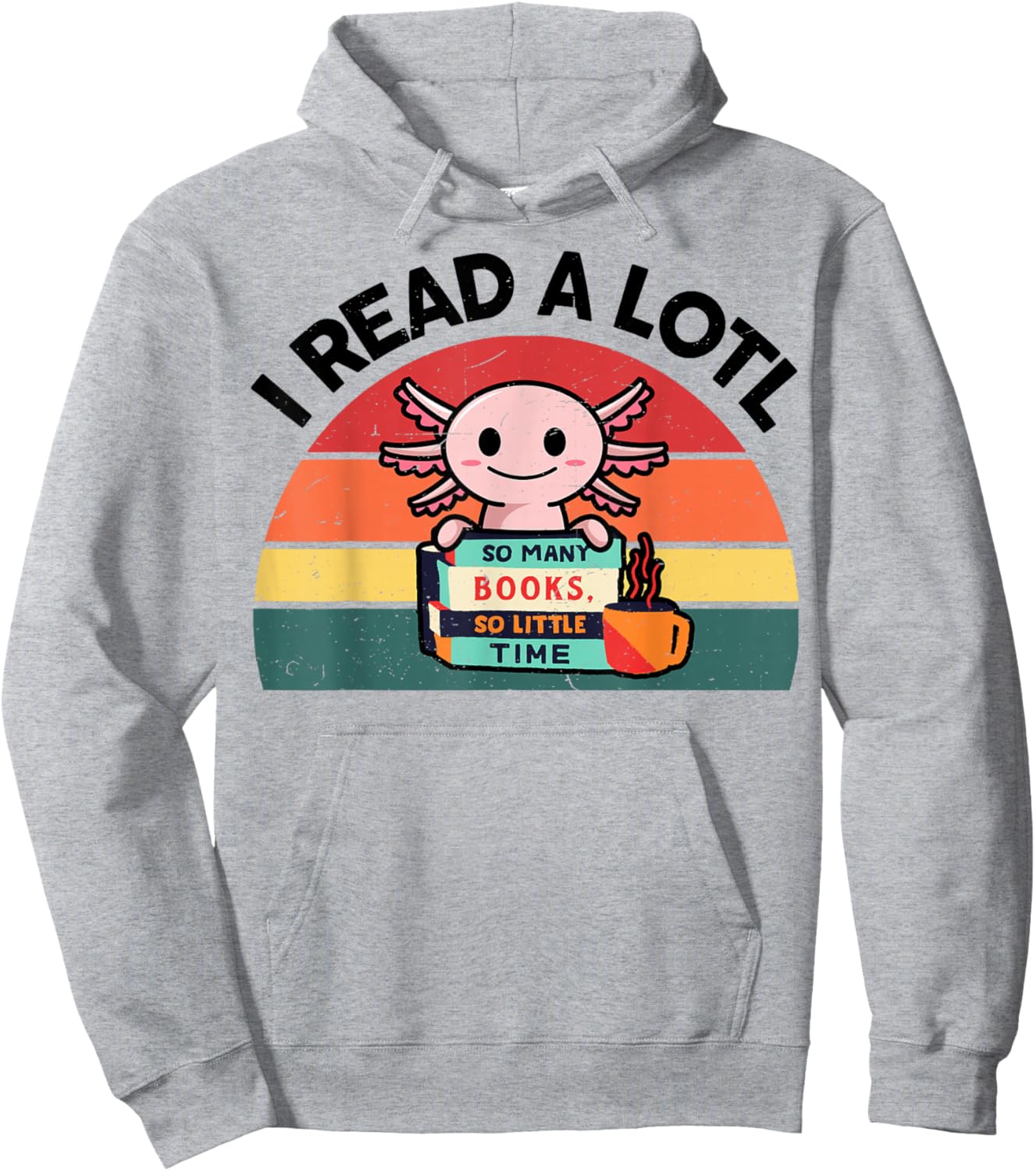 Axolotl-Shirt Reading Book Readsolotl Kids Boys Girls Cute Hoodie - Hoodie | Ash