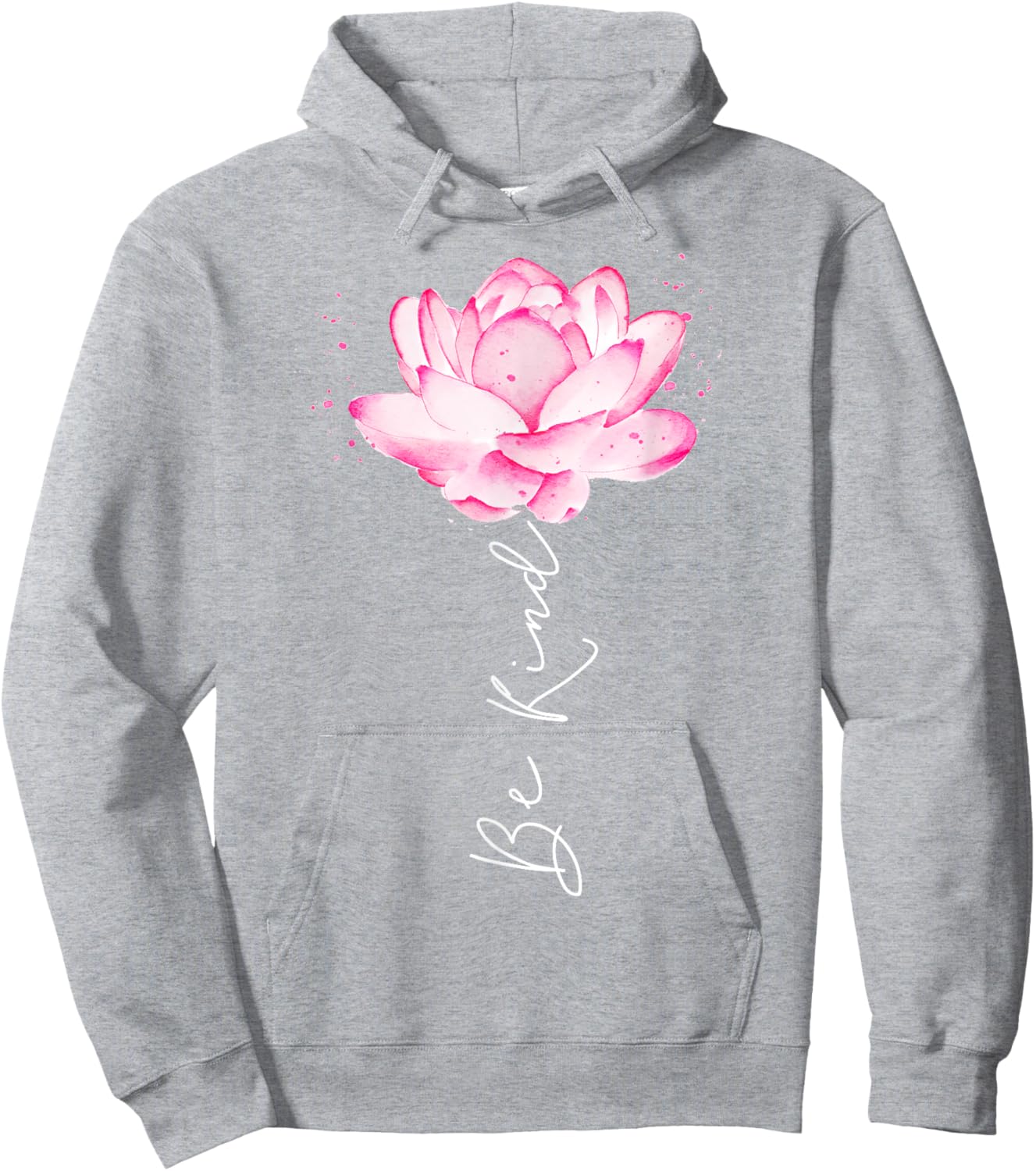 Floral Watercolor Lotus Flower Be Kind For Teen Girls Women Hoodie - Hoodie | Ash
