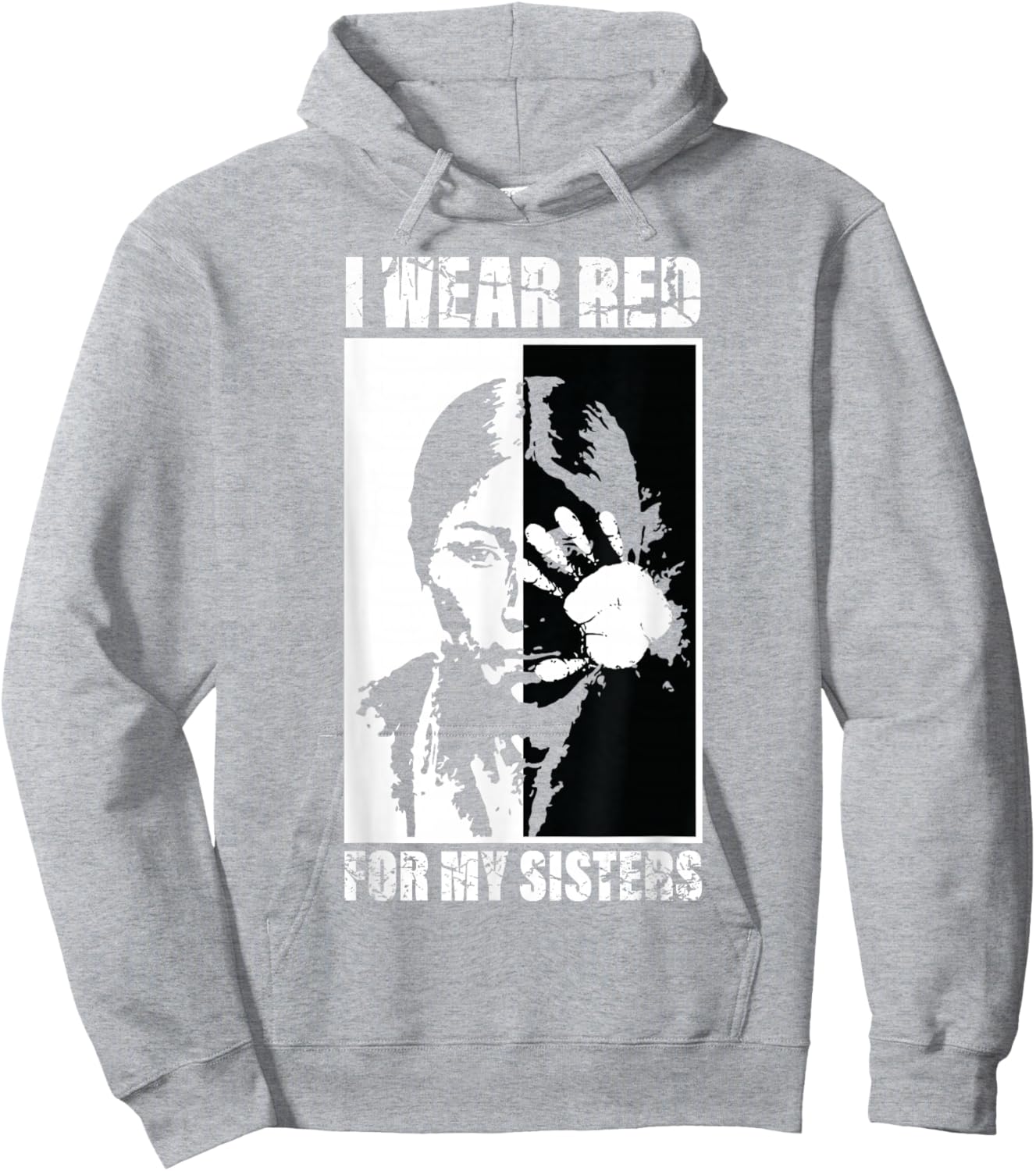 Native America MMIW Awareness - I Wear Red for My Sisters Small Hoodie - Hoodie | Ash