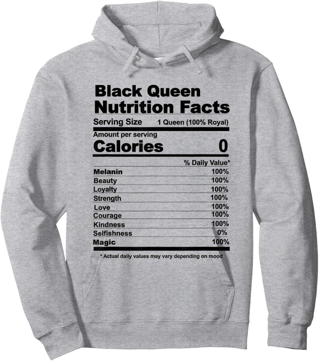 Black Queen nutritional facts Hoodie - Hoodie | Ash