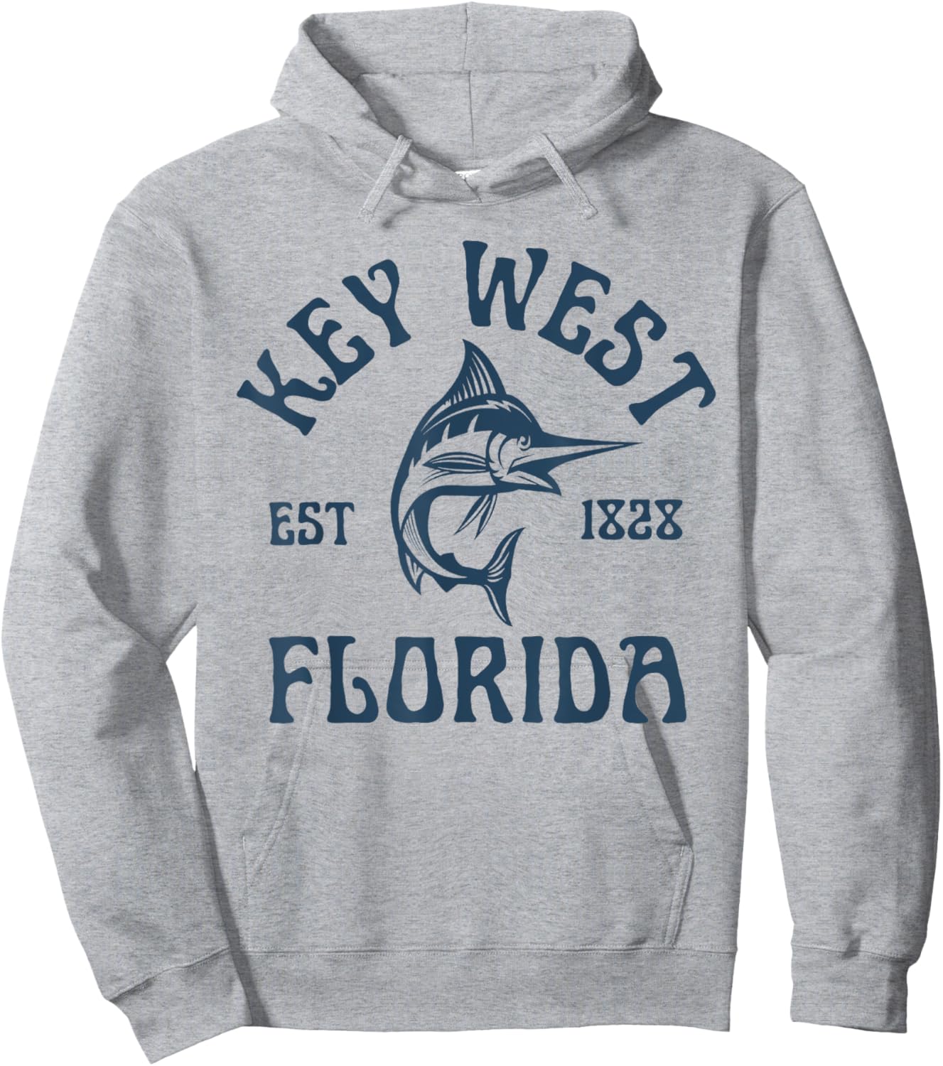 Key West Florida Fishing Marlin Travel Keys Fish Beach Men Women Kids Hoodie - Hoodie | Ash