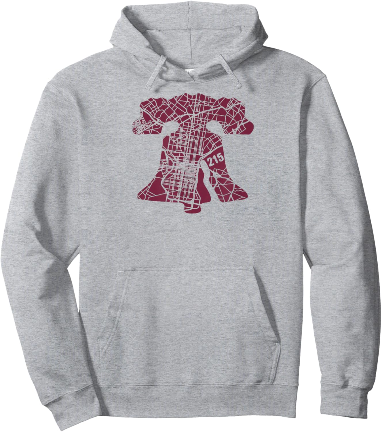 Philadelphia Street Map Liberty Bell Ill 215 Vintage Philly Hoodie - Hoodie | Ash