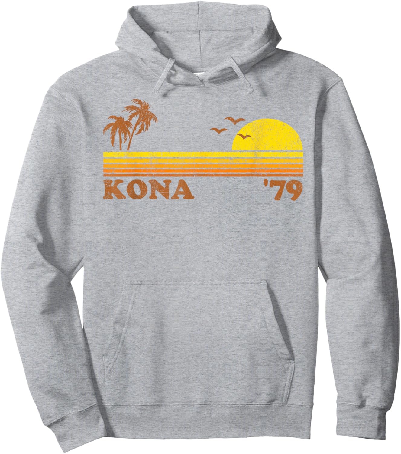 Vintage Kona Hawaii Beach Retro Hawaiian Surfing 70's Gift Hoodie - Hoodie | Ash