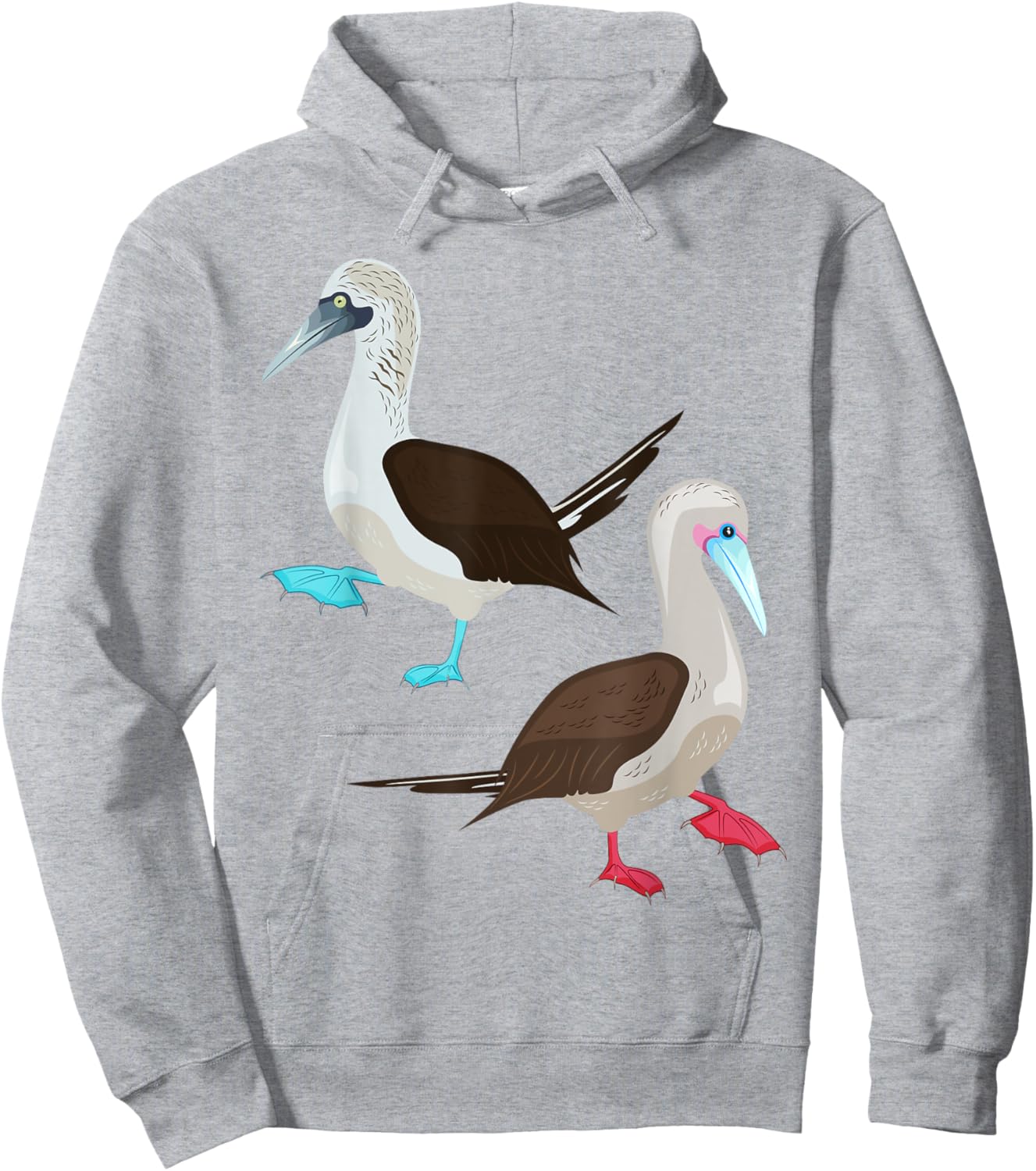 Blue and Red Footed Booby Bird Hoodie - Hoodie | Ash