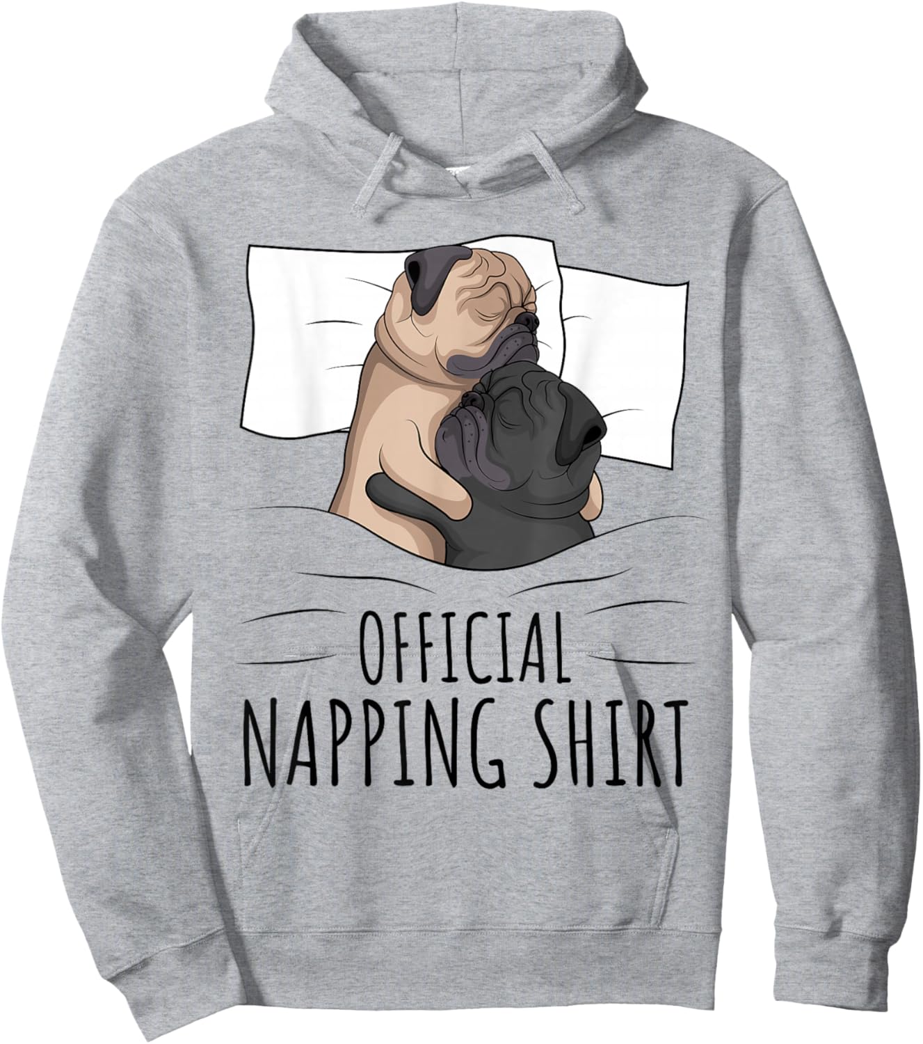 Sleeping Pug Lover Dog Official Napping Hoodie - Hoodie | Ash