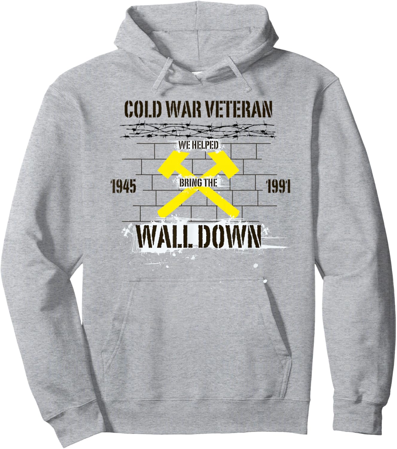 Cold War Veteran Wall Down Hoodie - Hoodie | Ash