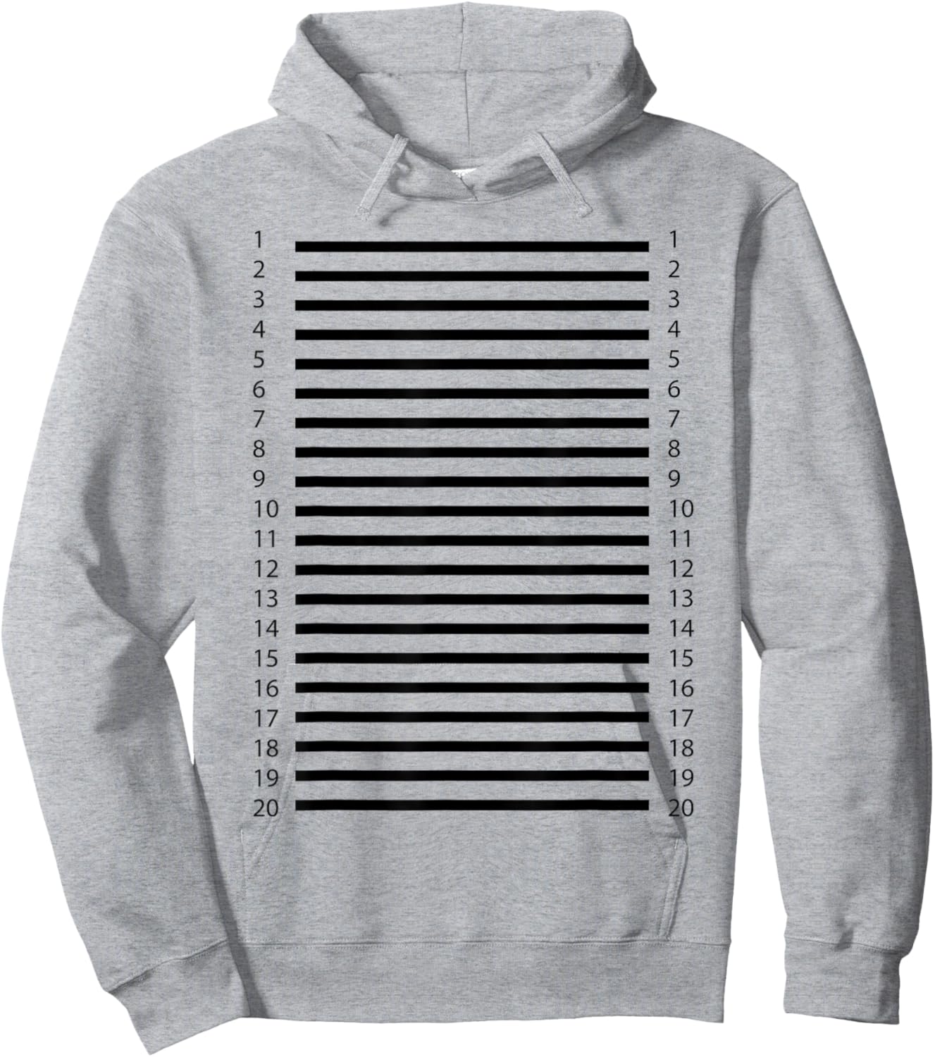 Hair length check 20 lines on the front of the Hoodie - Hoodie | Ash