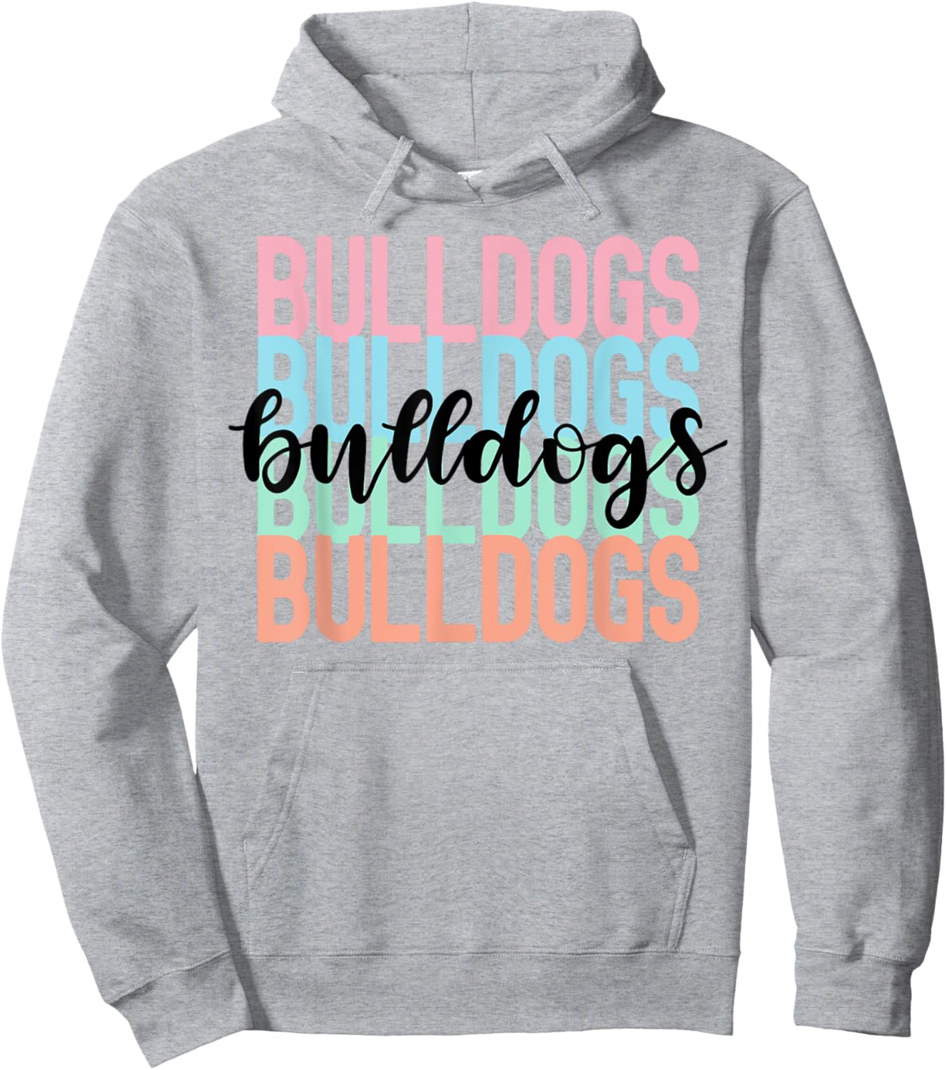 Bulldogs Team Mascot School Spirit Game Night Hoodie - Hoodie | Ash