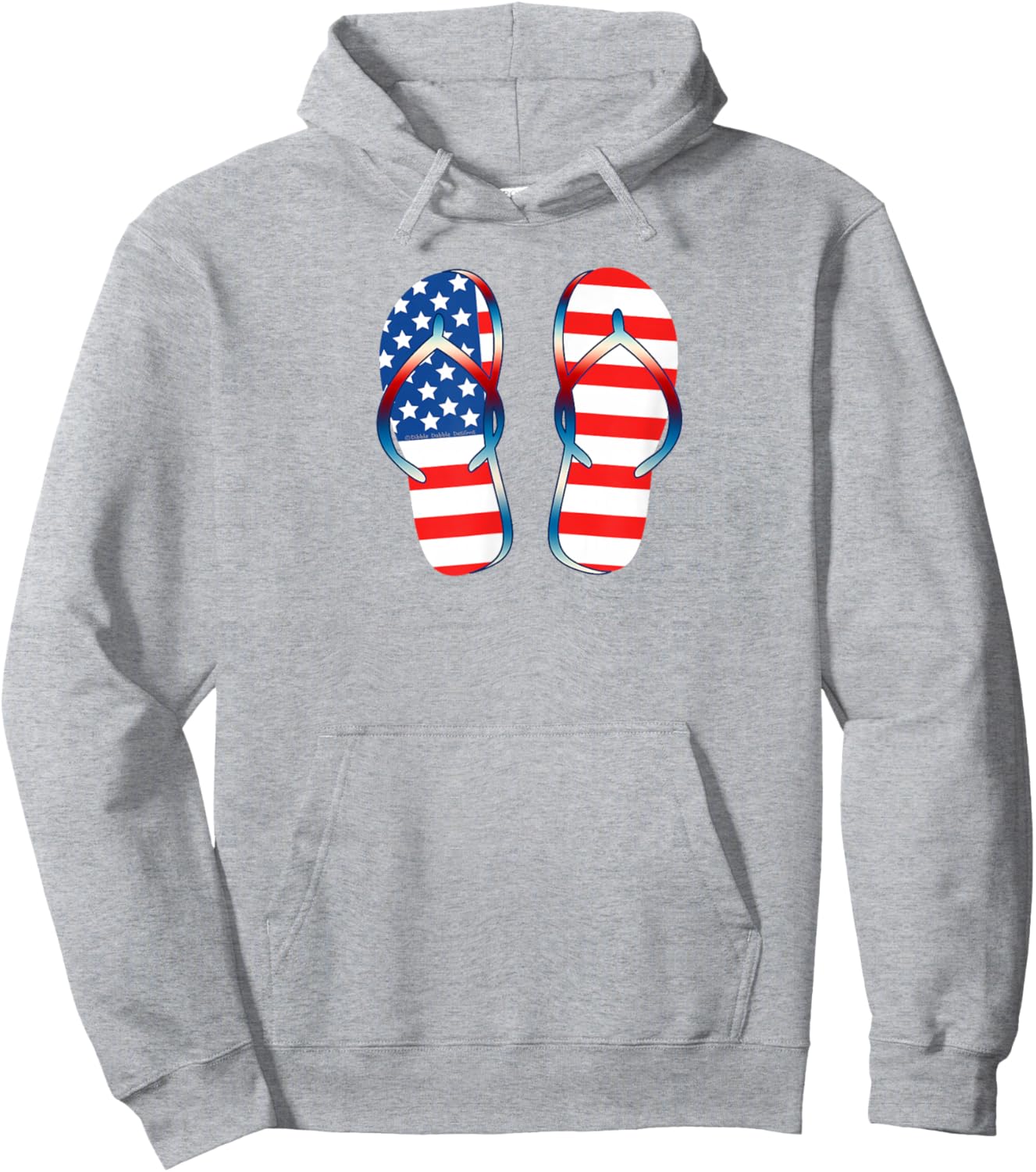 Patriotic USA Flag Summer Flip Flops - 4th of July Hoodie - Hoodie | Ash