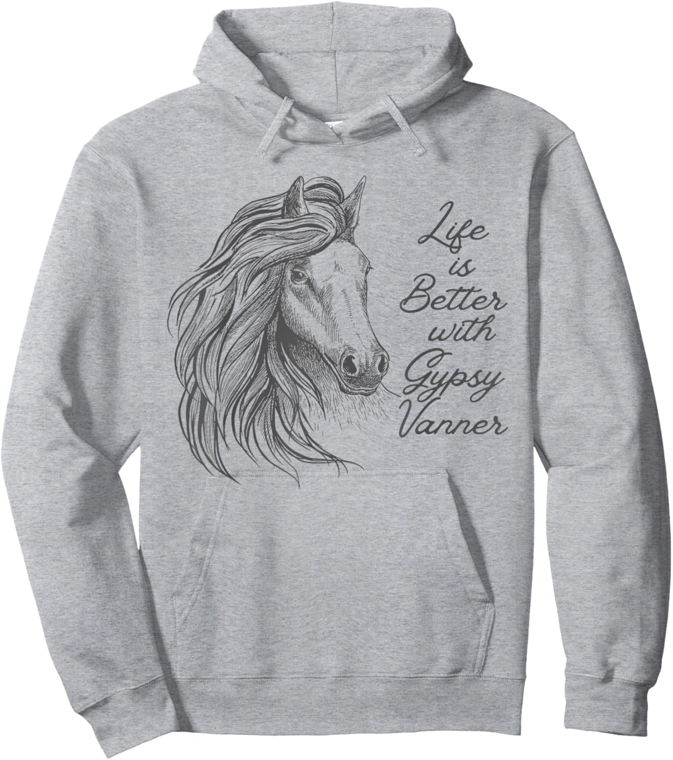 Gypsy Vanner Horse Riding Lover Hoodie - Hoodie | Ash