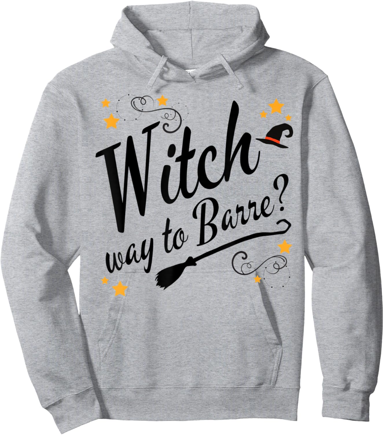 Funny Barre Halloween Witch Way to Barre Hoodie - Hoodie | Ash