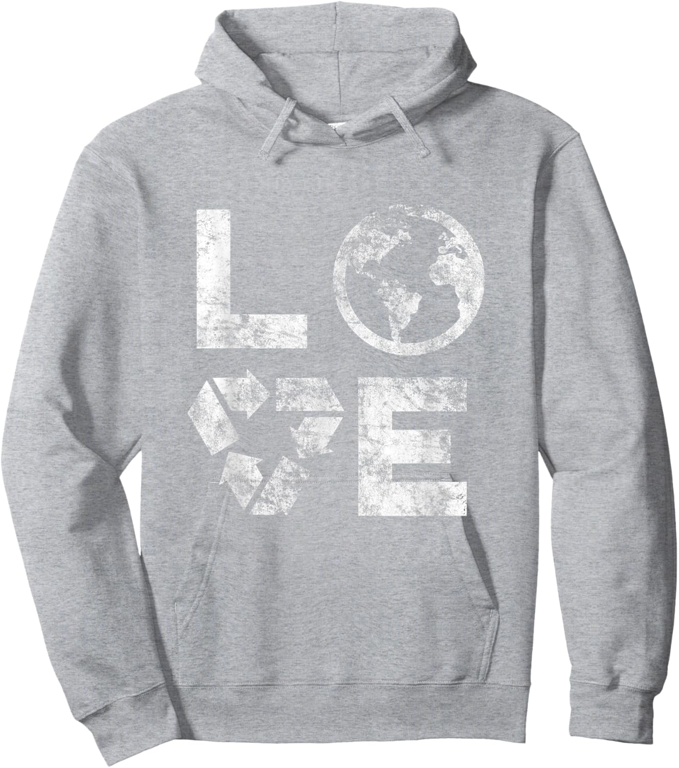 Liebe Earth Day 90s Vintage Recycled Children or Teachers Hoodie - Hoodie | Ash