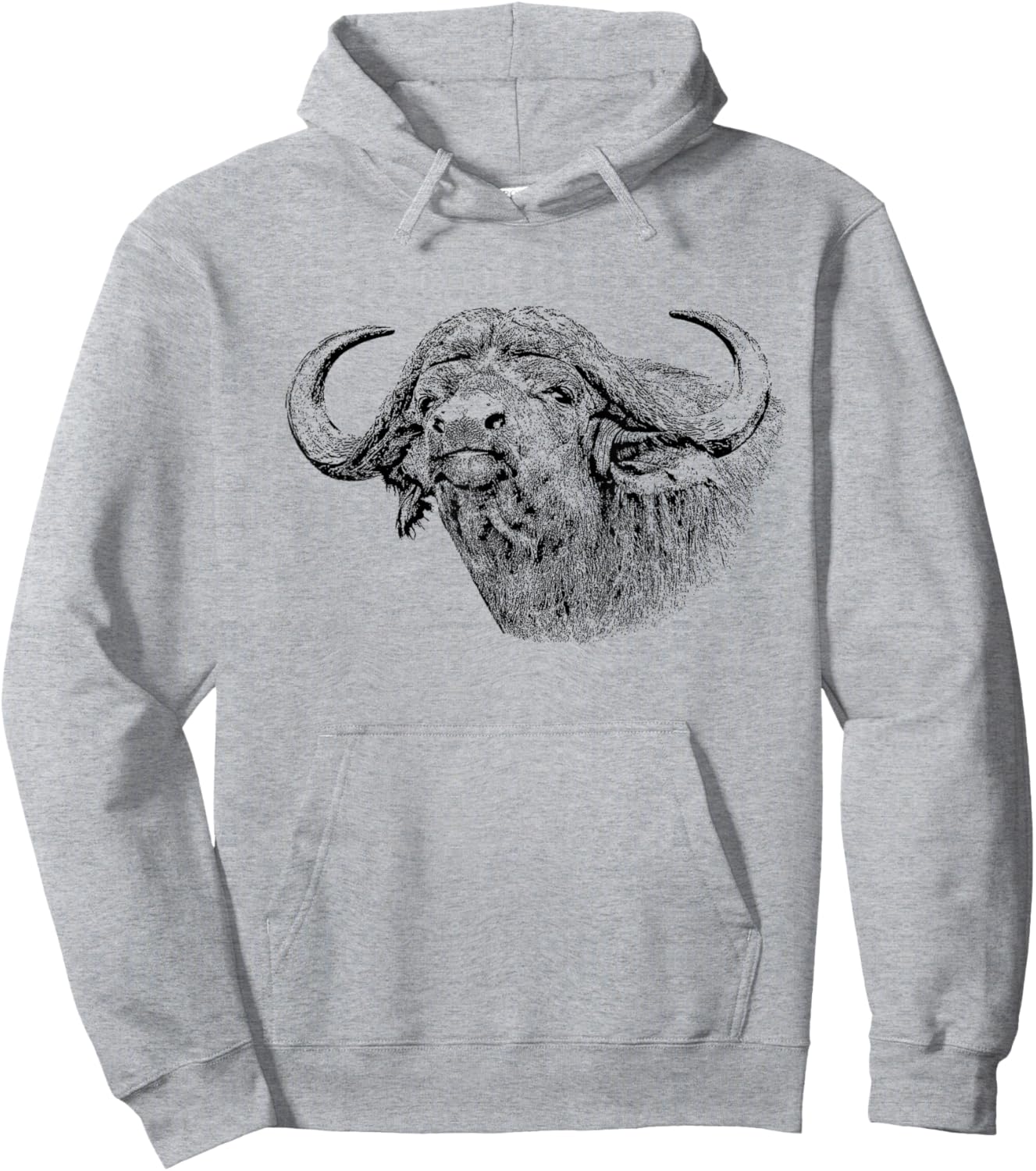 Cape Buffalo African Safari Hoodie - Hoodie | Ash