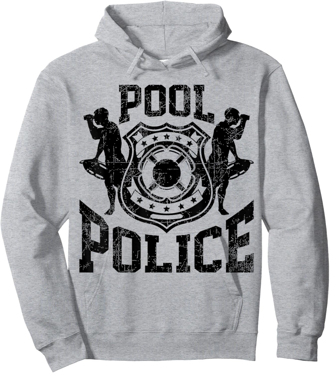 Pool Police, Lifeguard, Funny Pool, Security Hoodie - Hoodie | Ash