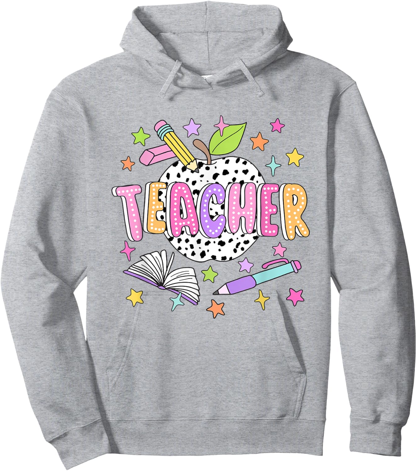 Dalmatian Apple Teacher Appreciation Back to School Women Hoodie - Hoodie | Ash