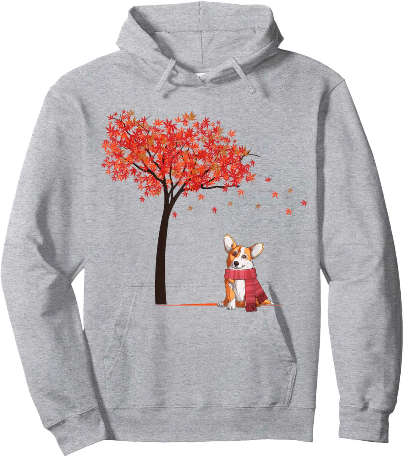 Corgi Maple Tree Lazy DIY Halloween Costume Dog Fall Autumn Hoodie - Hoodie | Ash