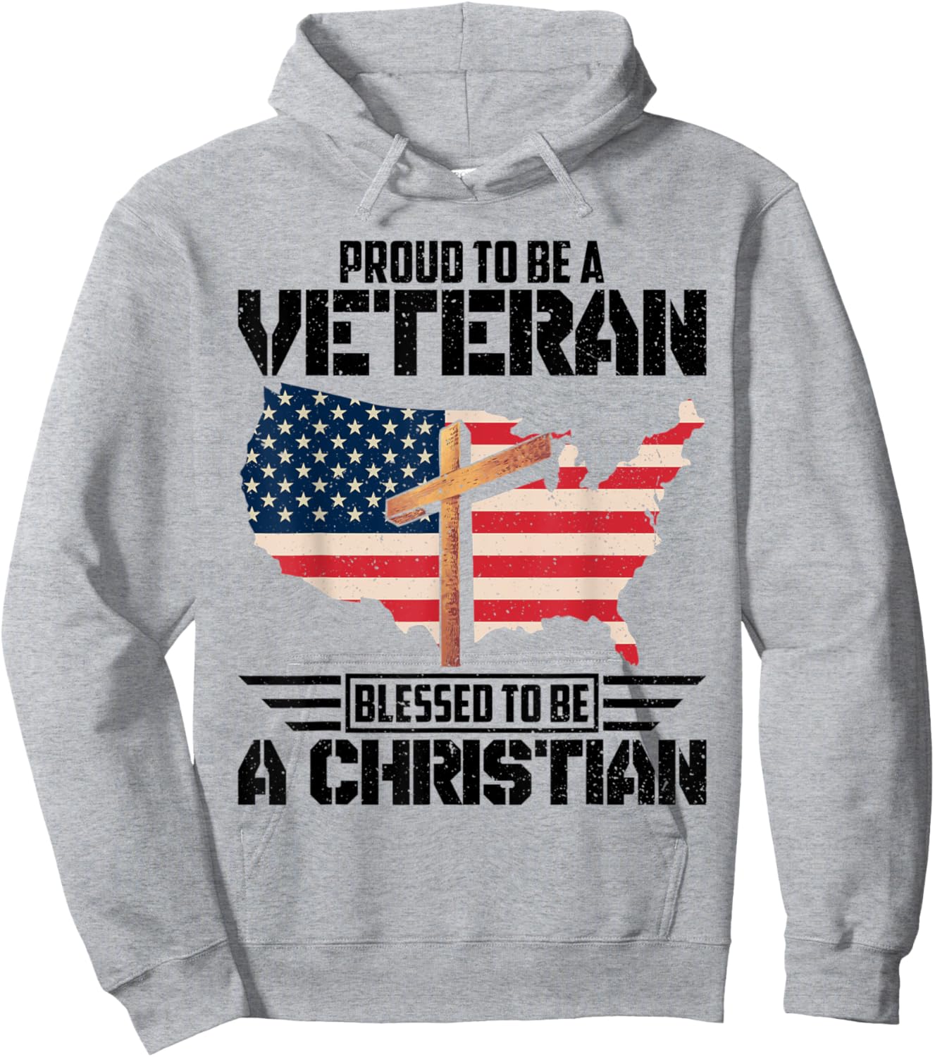 Proud To Be A Veteran Blessed To Be A Christian Hoodie - Hoodie | Ash