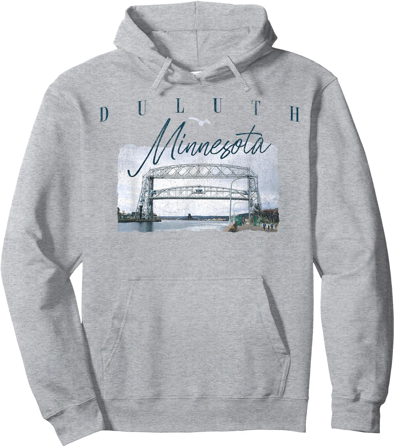 DULUTH MINNESOTA MN Aerial Lift Bridge Lake Superior Hoodie - Hoodie | Ash