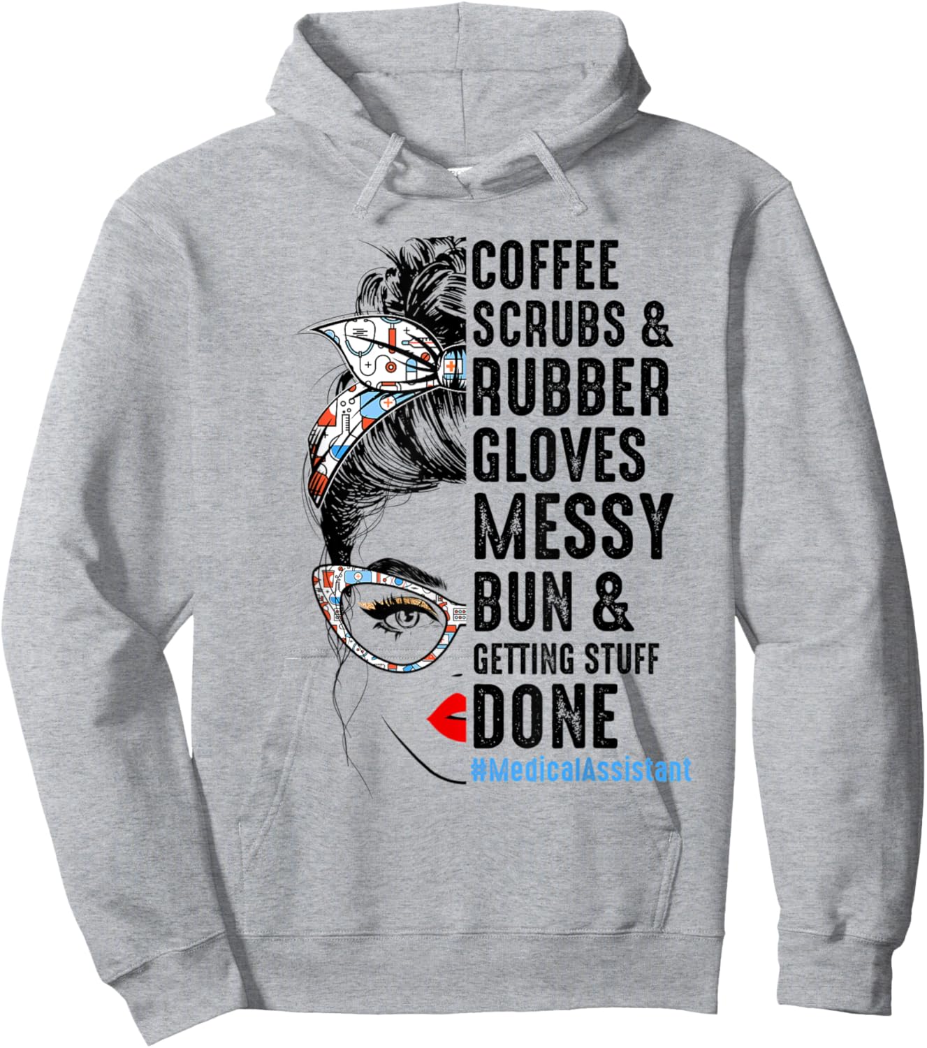 Medical Assistant Coffee Scrubs Rubber Gloves Nurses Week Hoodie - Hoodie | Ash