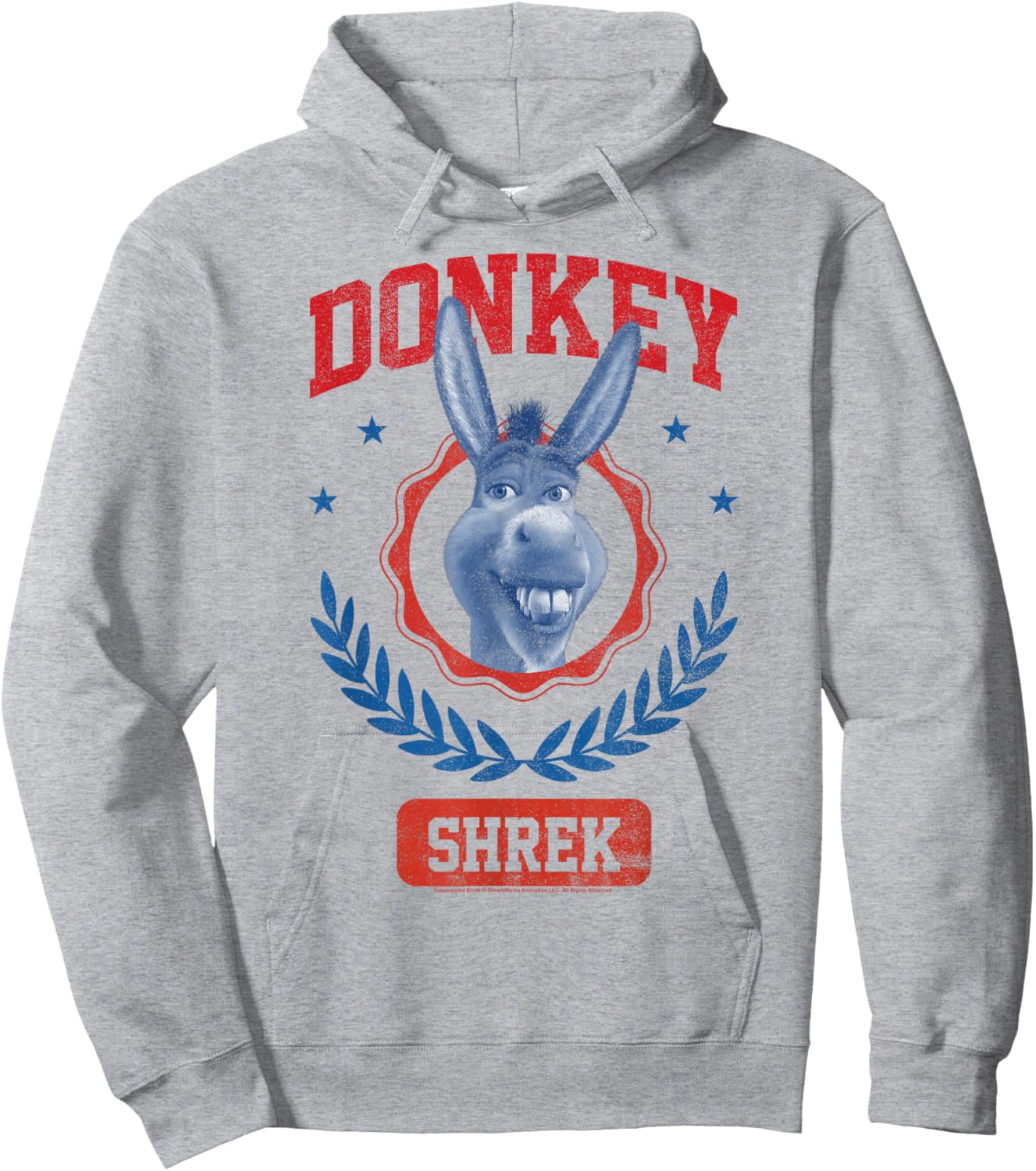 Shrek 4th of July Donkey Collegiate Poster Hoodie - Hoodie | Ash