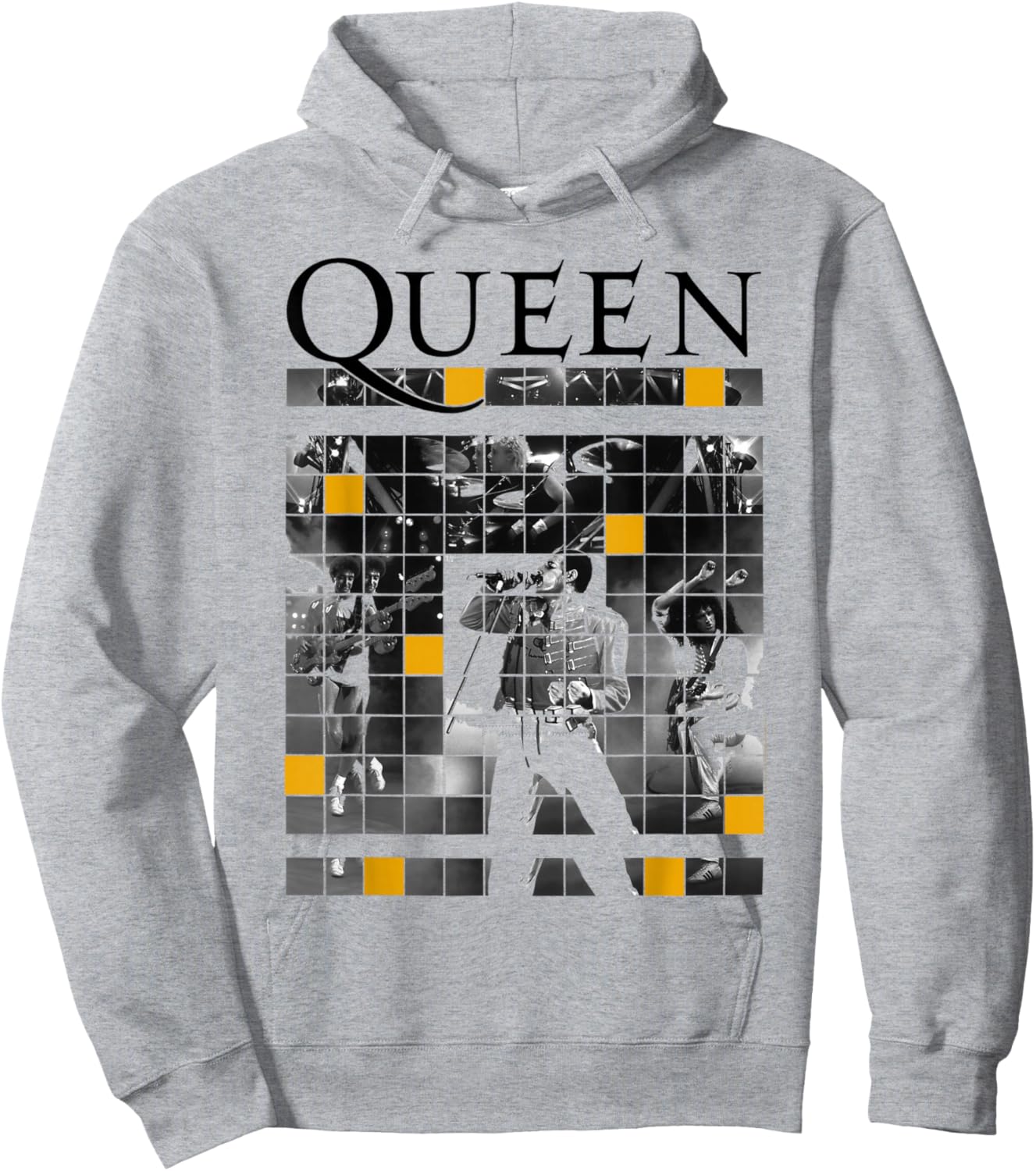 Queen Official Live Concert Blocks Hoodie - Hoodie | Ash