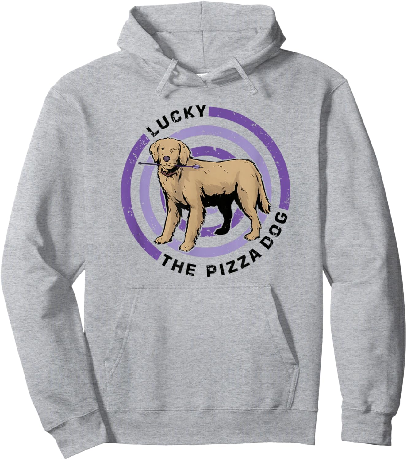 Marvel Hawkeye Disney Plus Lucky The Pizza Dog Target Hoodie - Hoodie | Ash