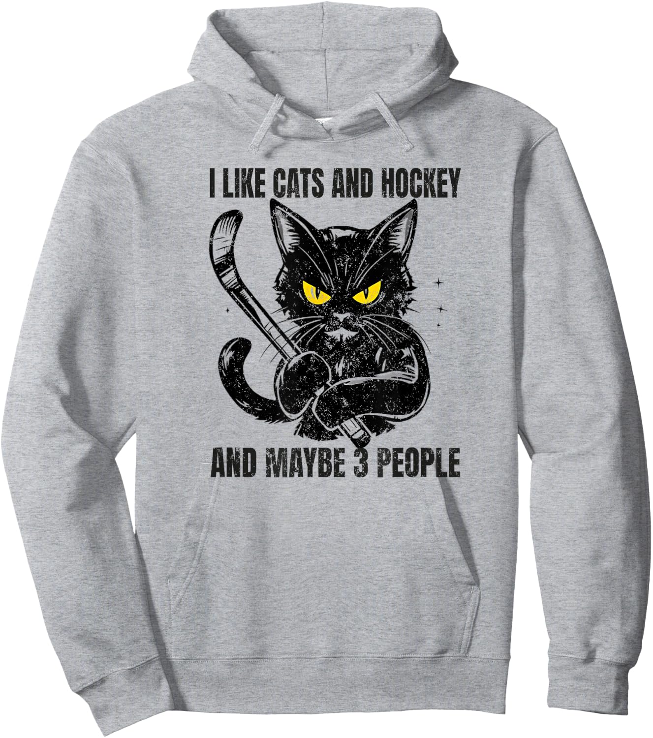 I like cats and hockey and maybe 3 people Hoodie - Hoodie | Ash