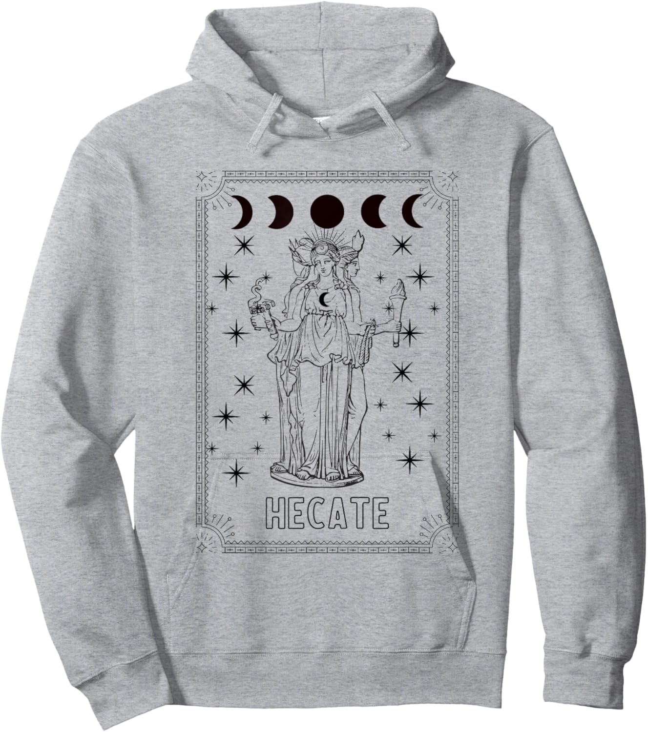 Triple Moon Goddess Hecate Tarot Card Wiccan Pagan Witch Hoodie - Hoodie | Ash