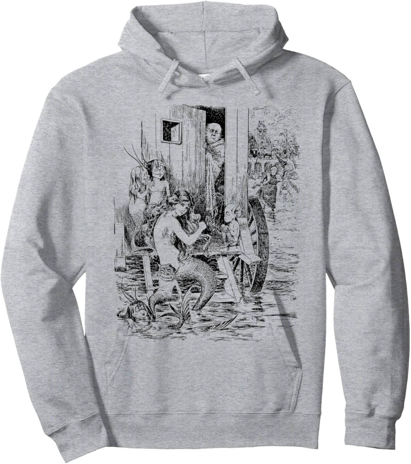 Mermaids Shirt Vintage Mermaid Art Hoodie - Hoodie | Ash