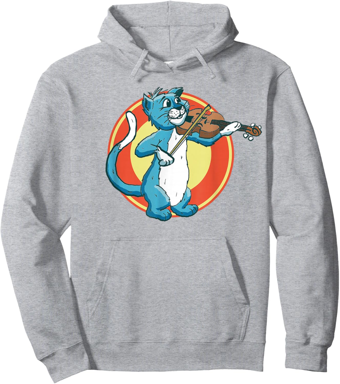 Cat Playing Violin Fiddle Alley Cat Music Violinist Funny Hoodie - Hoodie | Ash