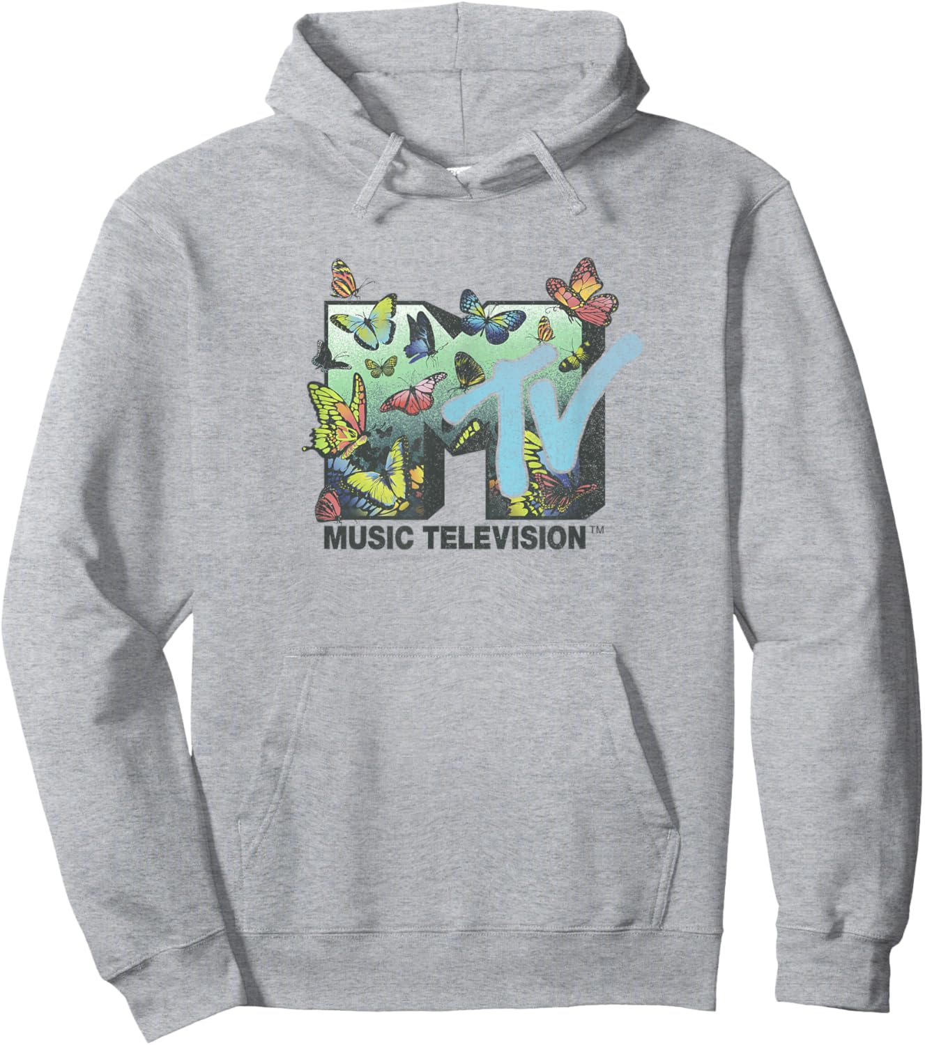 MTV Music Television Butterflies Flying Logo Hoodie - Hoodie | Ash