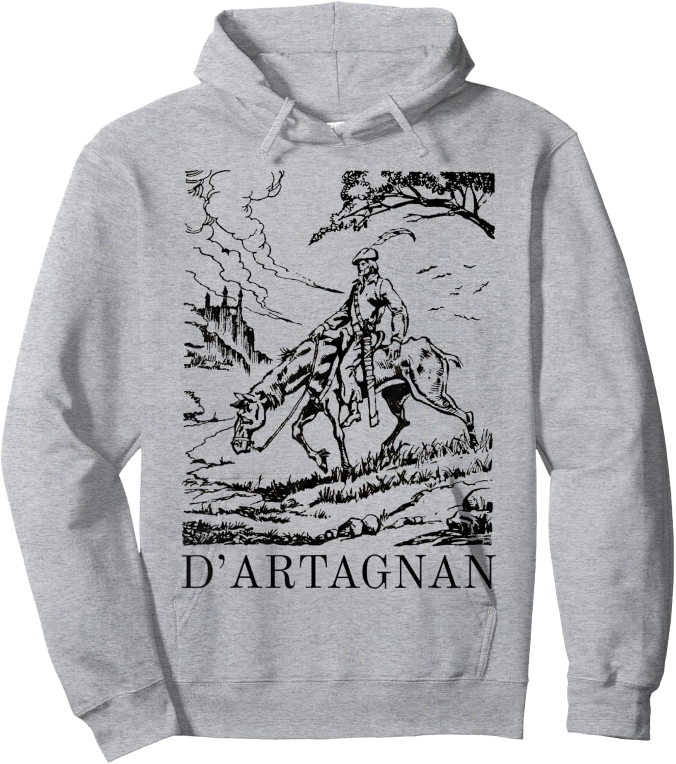 The Three Musketeers D'artagnan Illustration Alexandre Dumas Hoodie - Hoodie | Ash