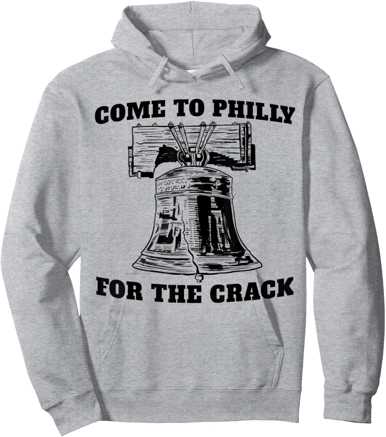 Miftees Philadelphia Come to Philly for the Crack Liberty Bell - Men's Blue Small Classic Fit Short Sleeve Cotton Polyester Hoodie - Hoodie | Ash