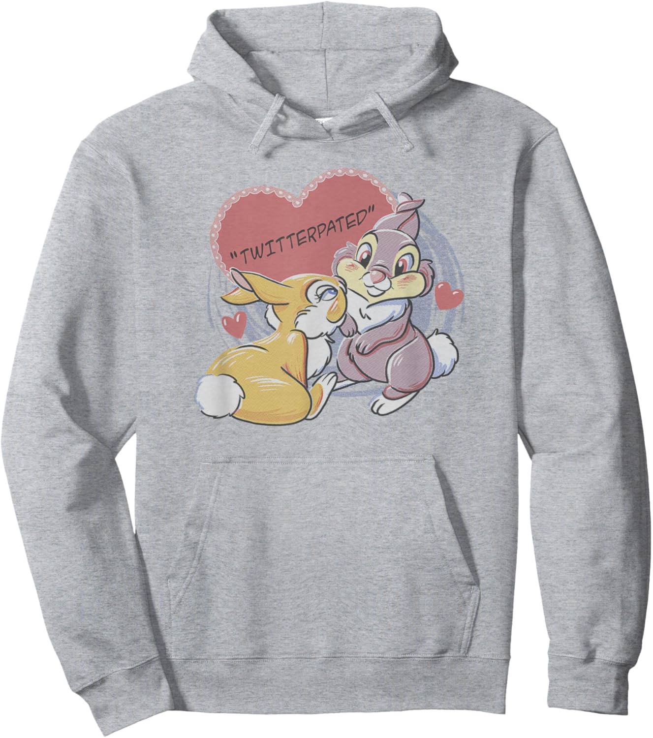 Disney Bambi Thumper & Miss Bunny Valentine's Day Vintage Hoodie - Hoodie | Ash