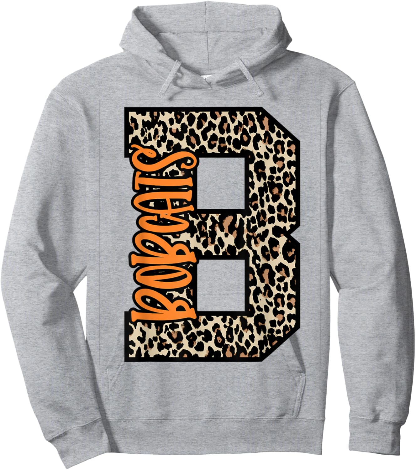 Bobcats Leopard Letter School Spirit Orange Hoodie - Hoodie | Ash