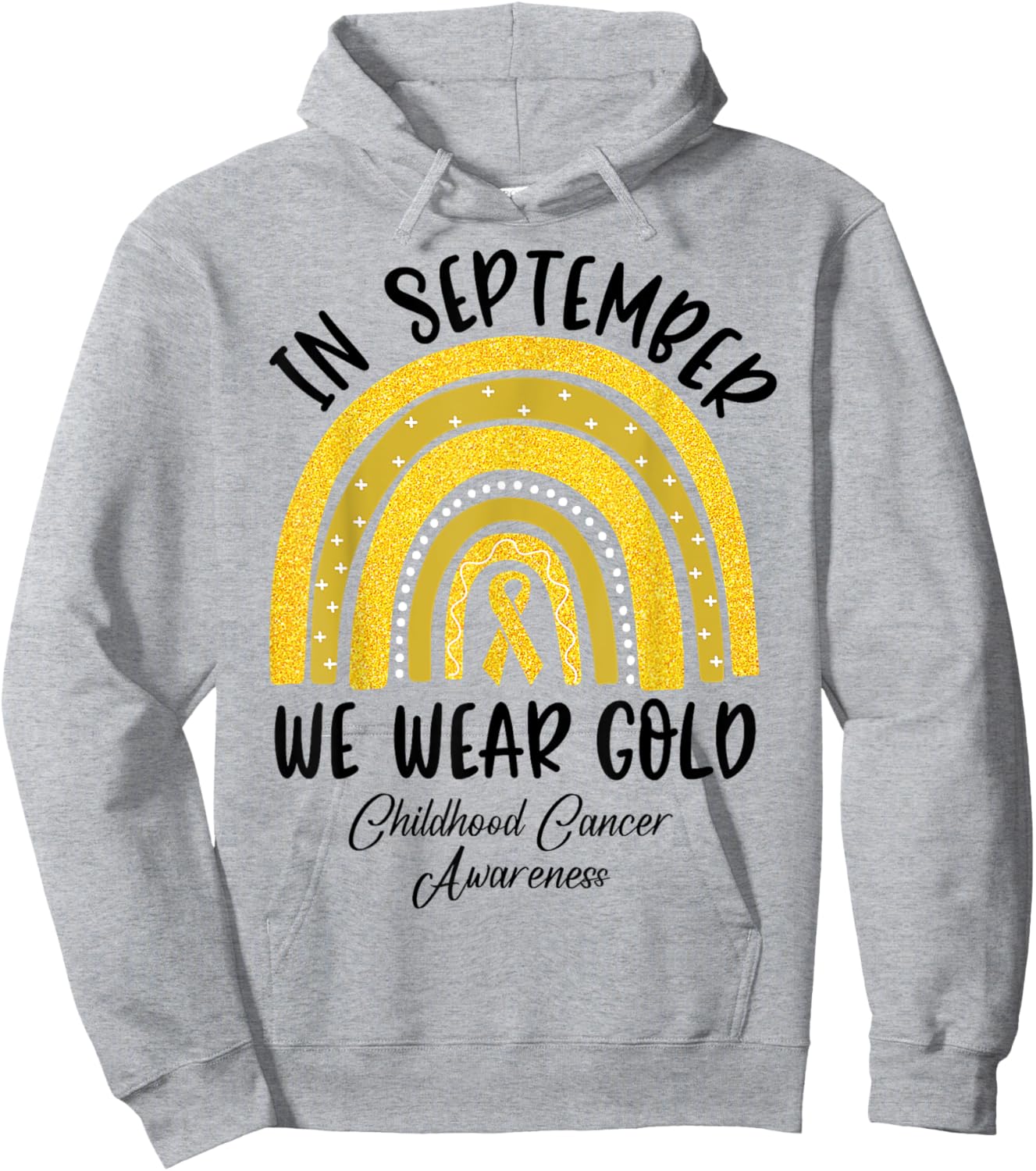 In September We Wear Gold Childhood Cancer Awareness Giits Hoodie - Hoodie | Ash