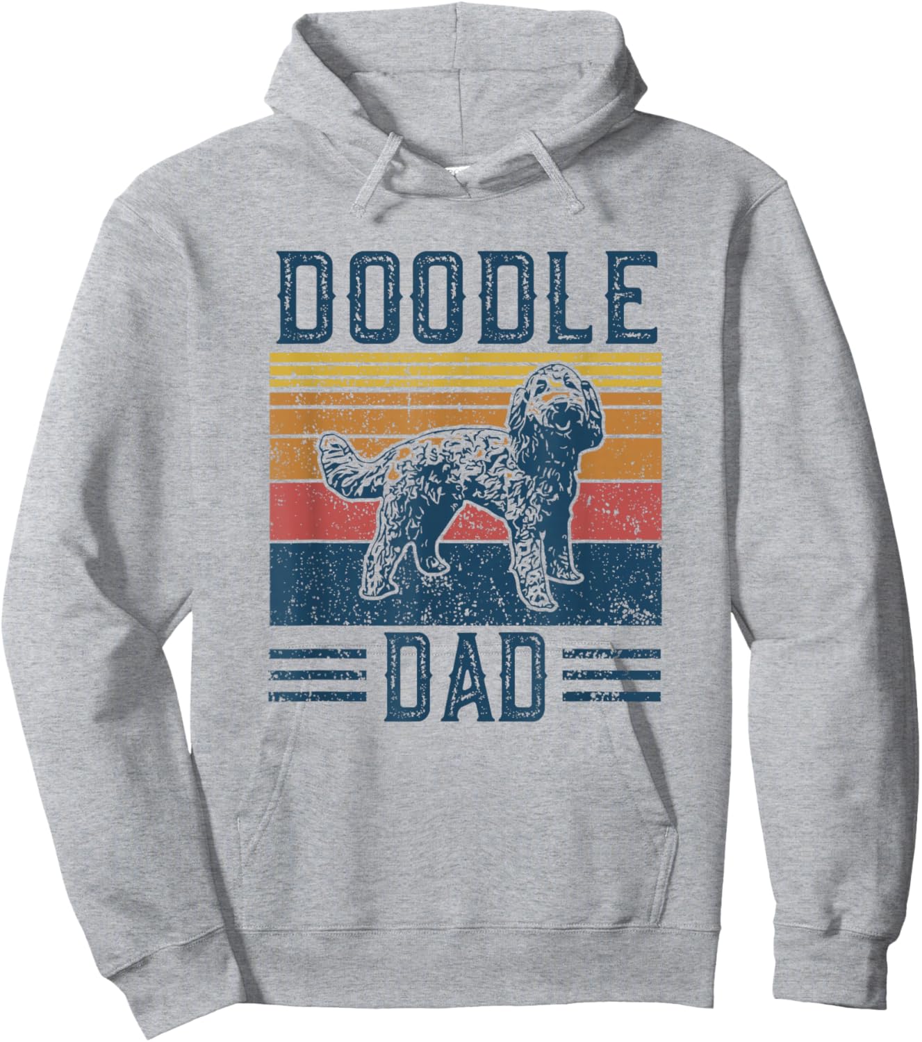 Funny Vintage Doodle Dad - Aussie Doodle & Goldendoodle Hoodie - Hoodie | Ash