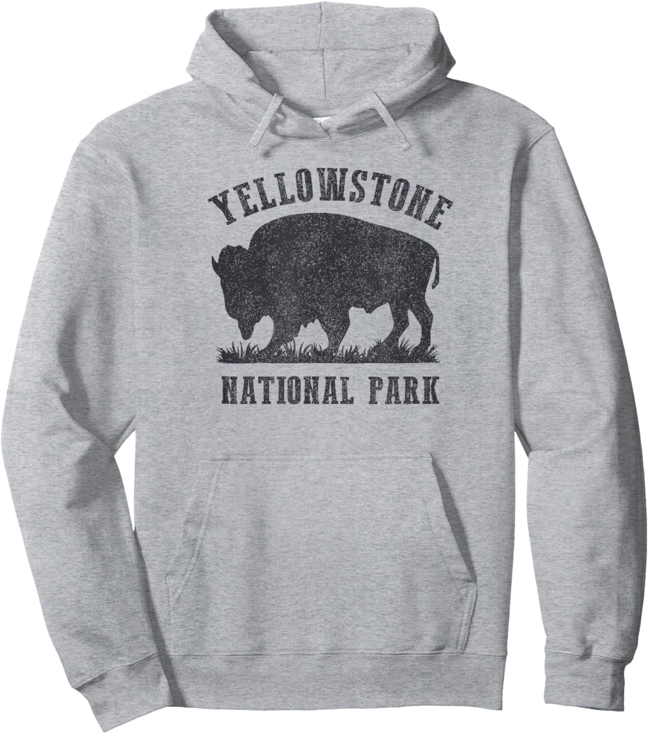 Vintage Yellowstone Buffalo National Park Bison Souvenir Hoodie - Hoodie | Ash