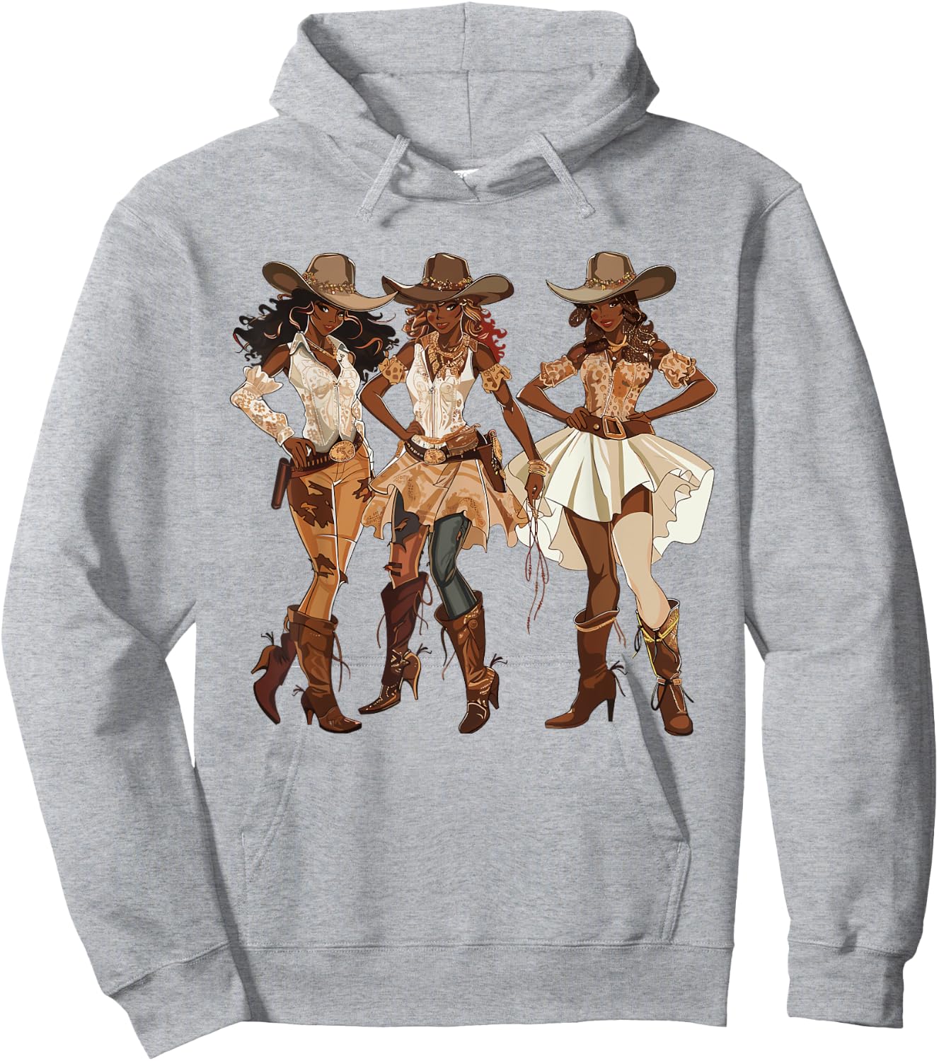 Black African American Cowgirl Western Country Texas Rodeo Hoodie - Hoodie | Ash