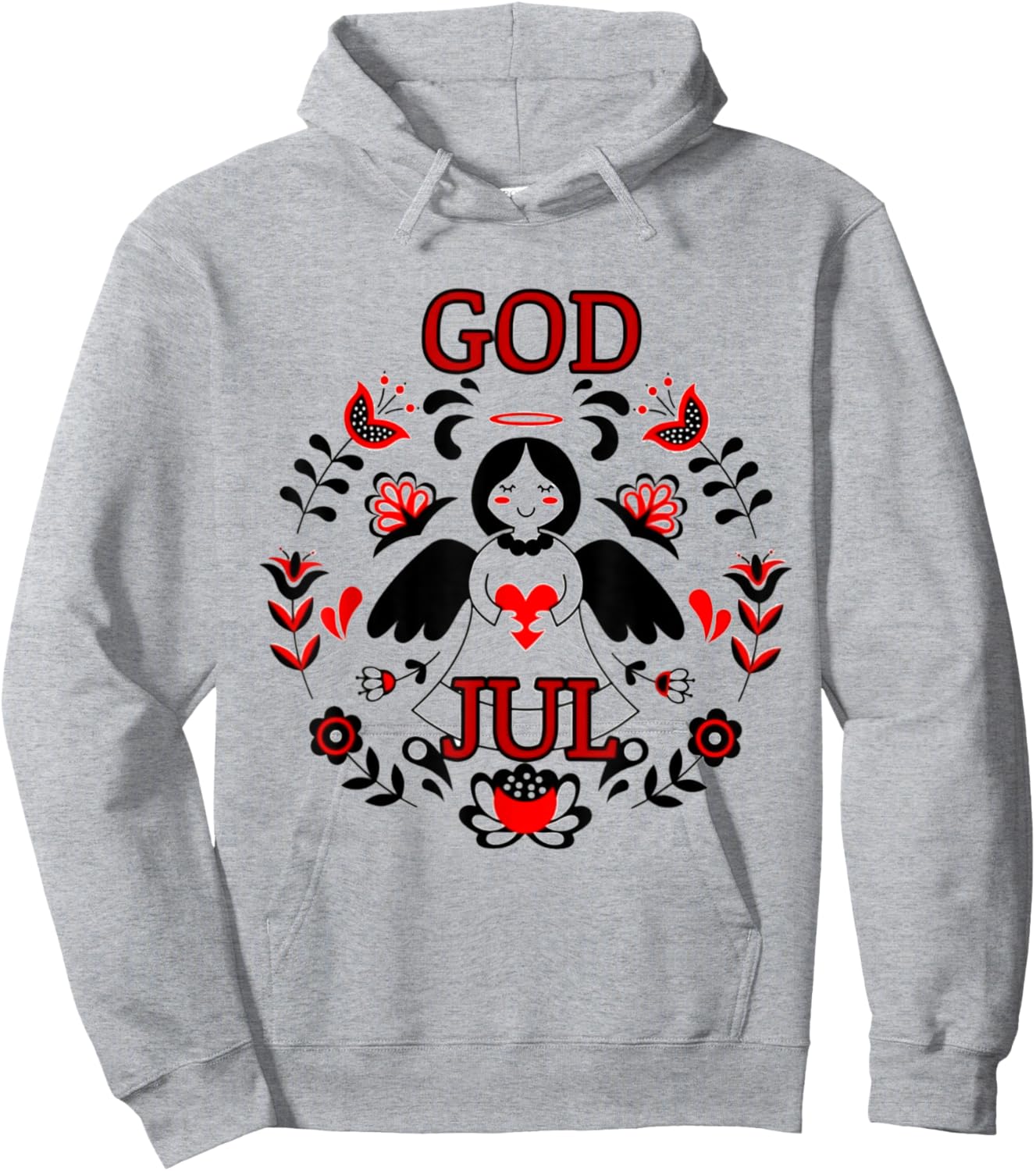 God Jul In Heart Christmas Hoodie - Hoodie | Ash