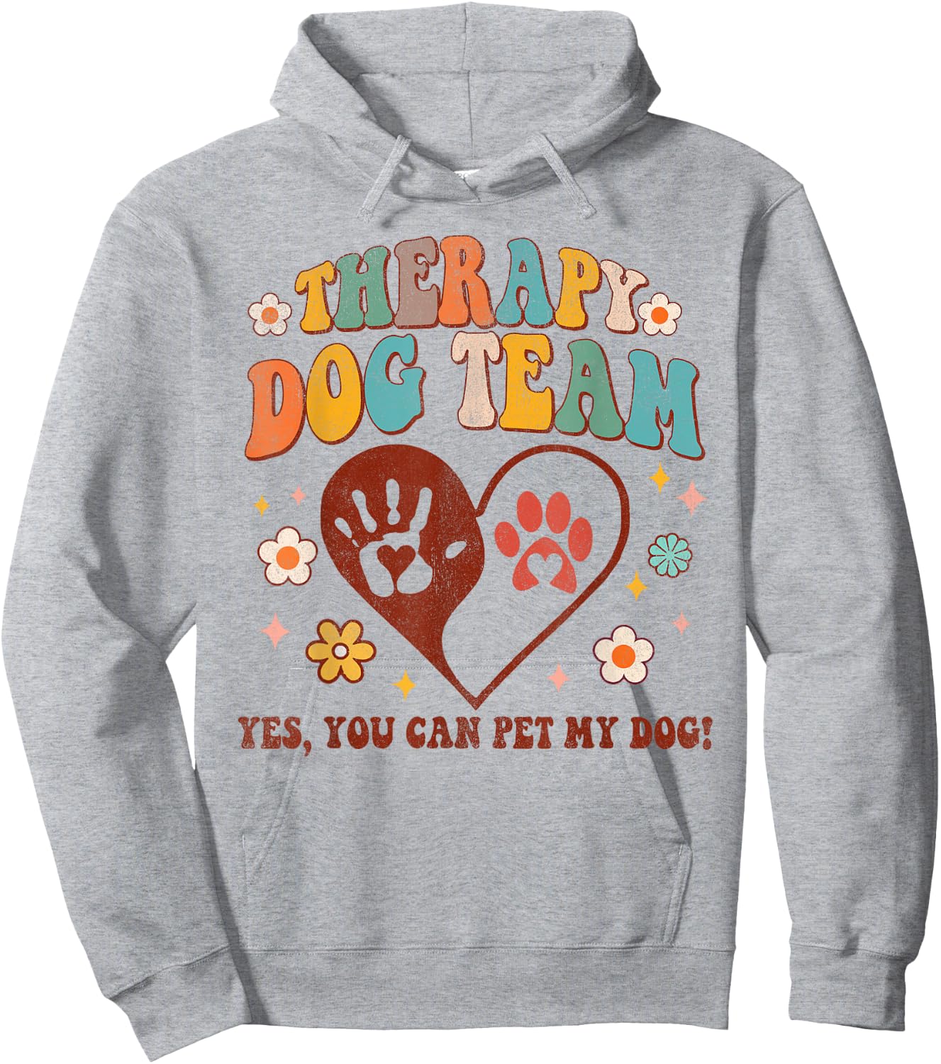Therapy Dog Team Pet Dog Animal Assisted Therapy Groovy Women Hoodie - Hoodie | Ash