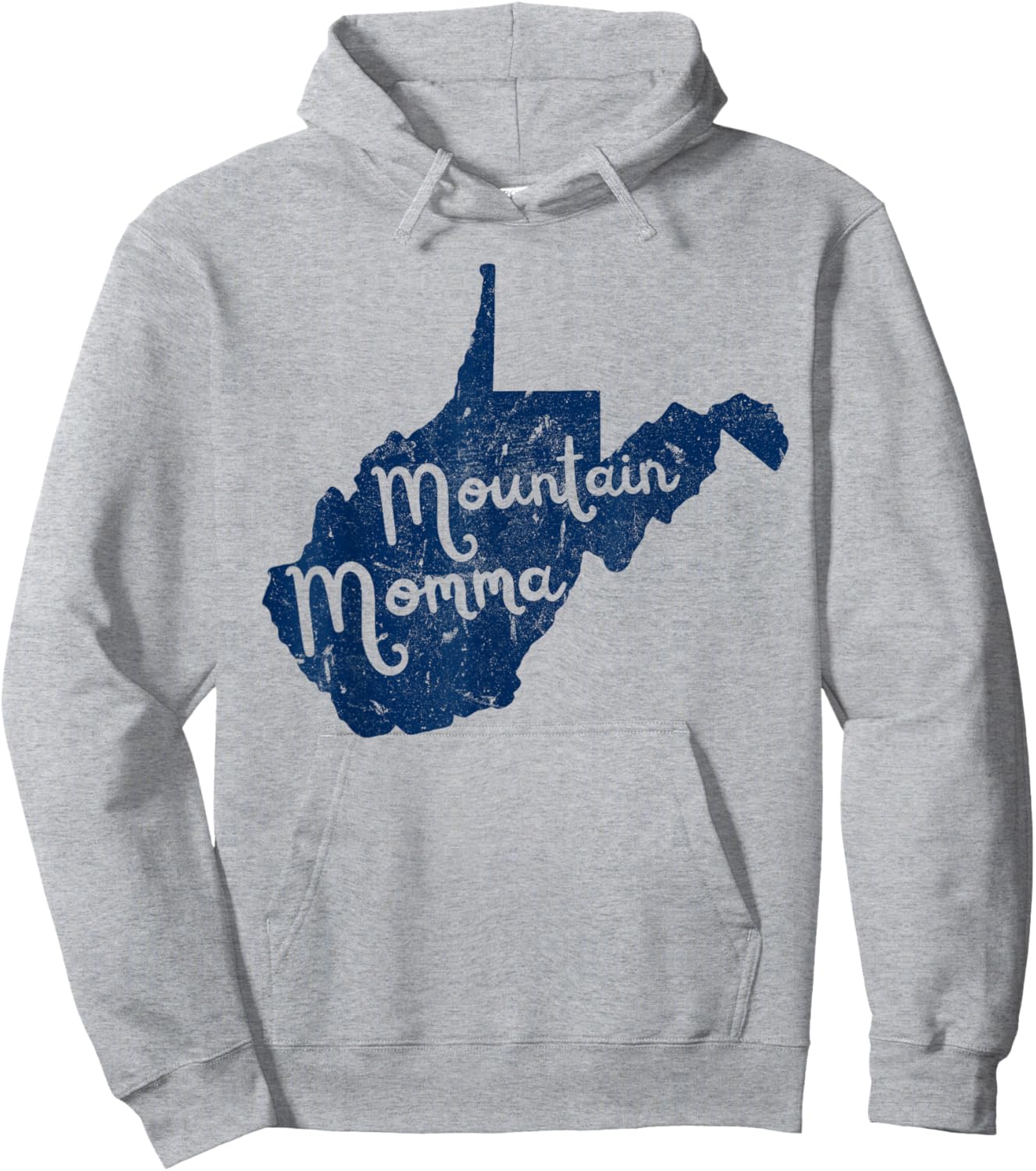 West Virginia Map Mountain Momma WV 304 Home Vintage Hoodie - Hoodie | Ash