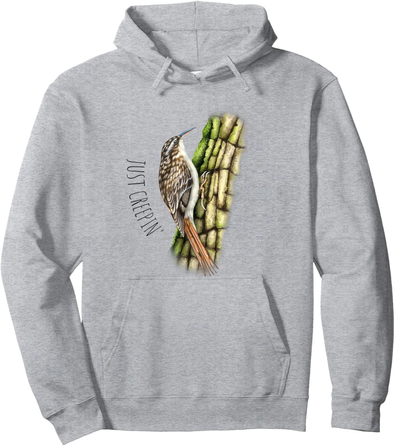 Brown Creeper, bird design for birders Hoodie - Hoodie | Ash