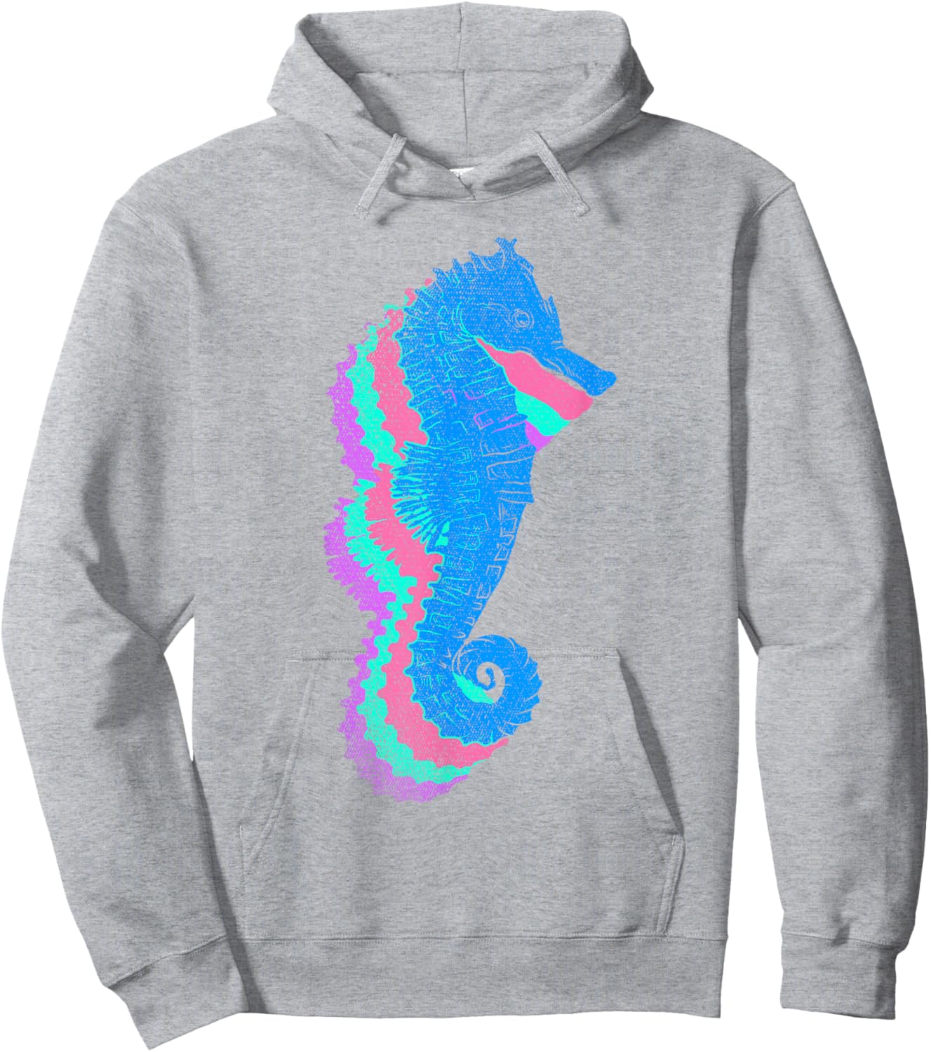Underwater Sea Fish Ocean Animal Biology Colorful Seahorse Hoodie - Hoodie | Ash