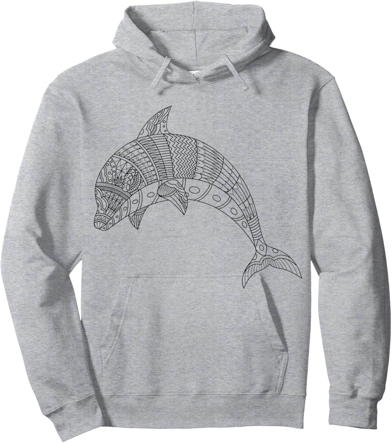 Cute dolphin to paint and color in for children Hoodie - Hoodie | Ash