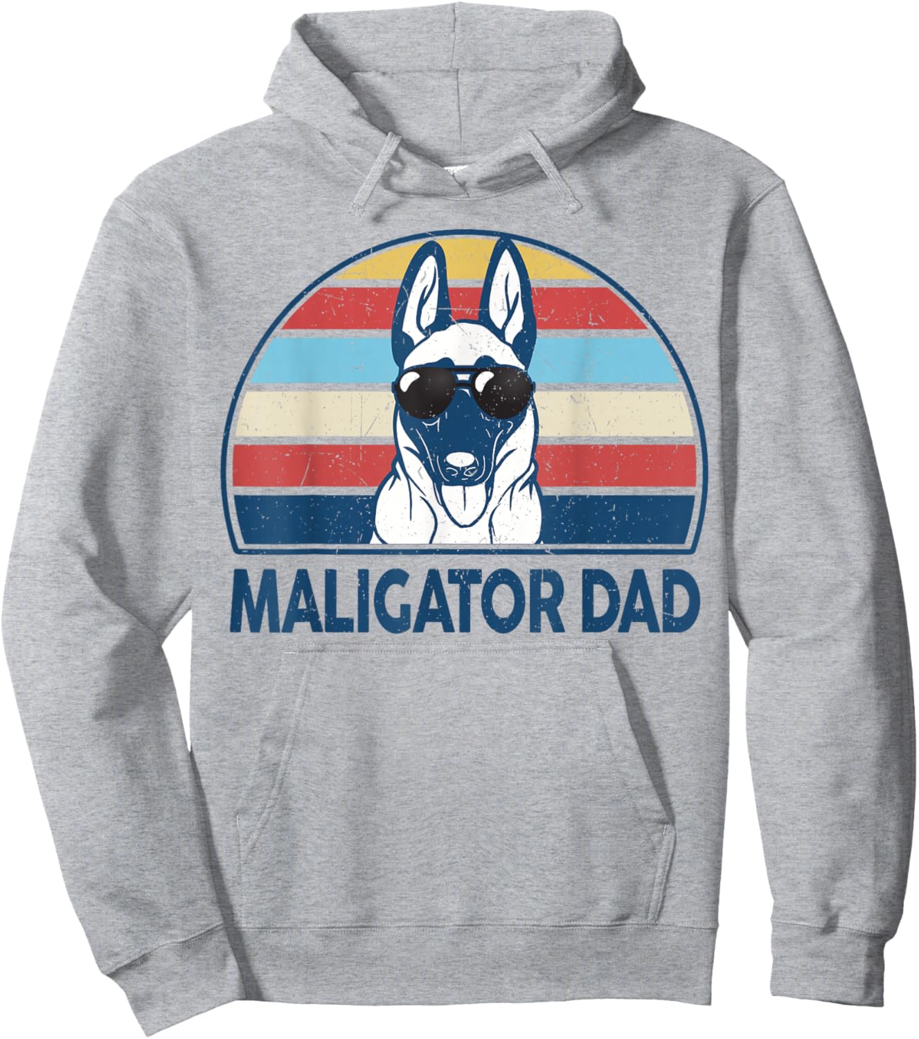 Funny Belgian Malinois Maligator Dad for Dog Lover Hoodie - Hoodie | Ash