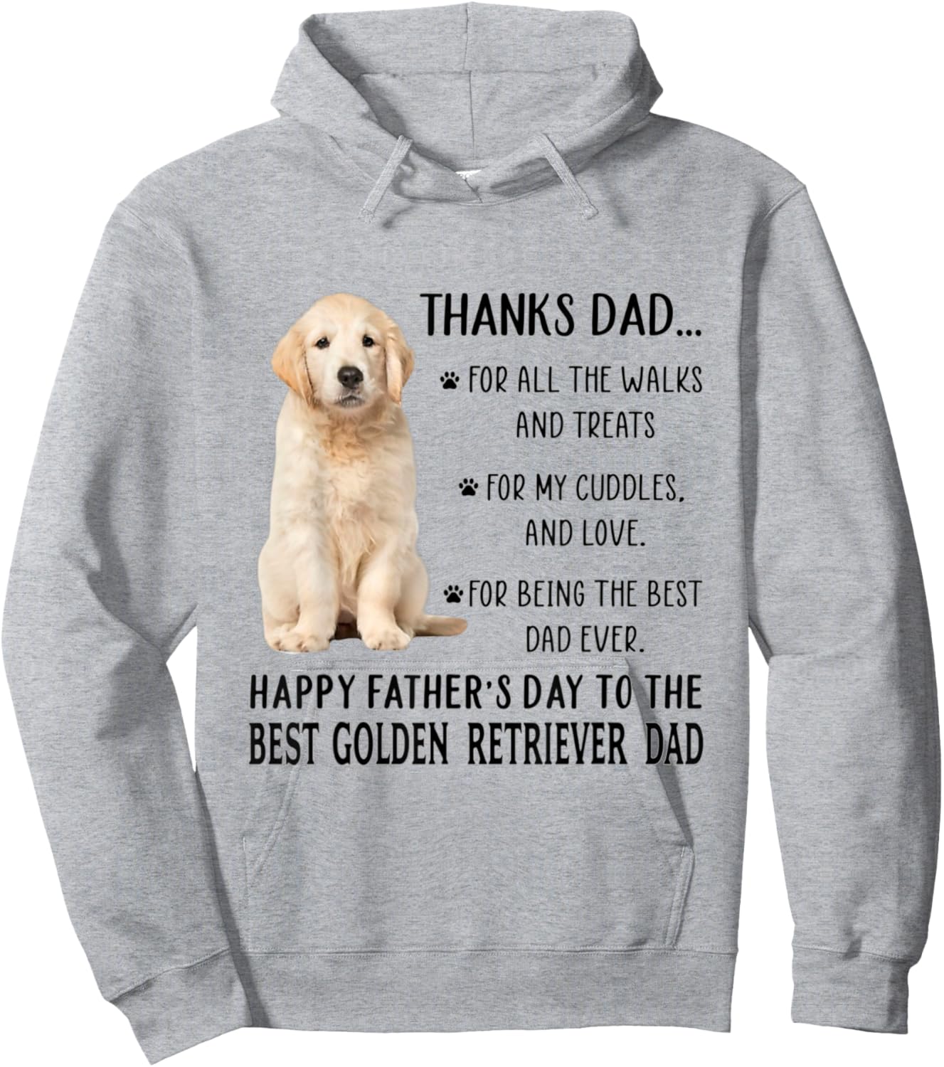 Dog Dad Happy Father's Day To The Best Golden Retriever Dad Women Kids Hoodie - Hoodie | Ash